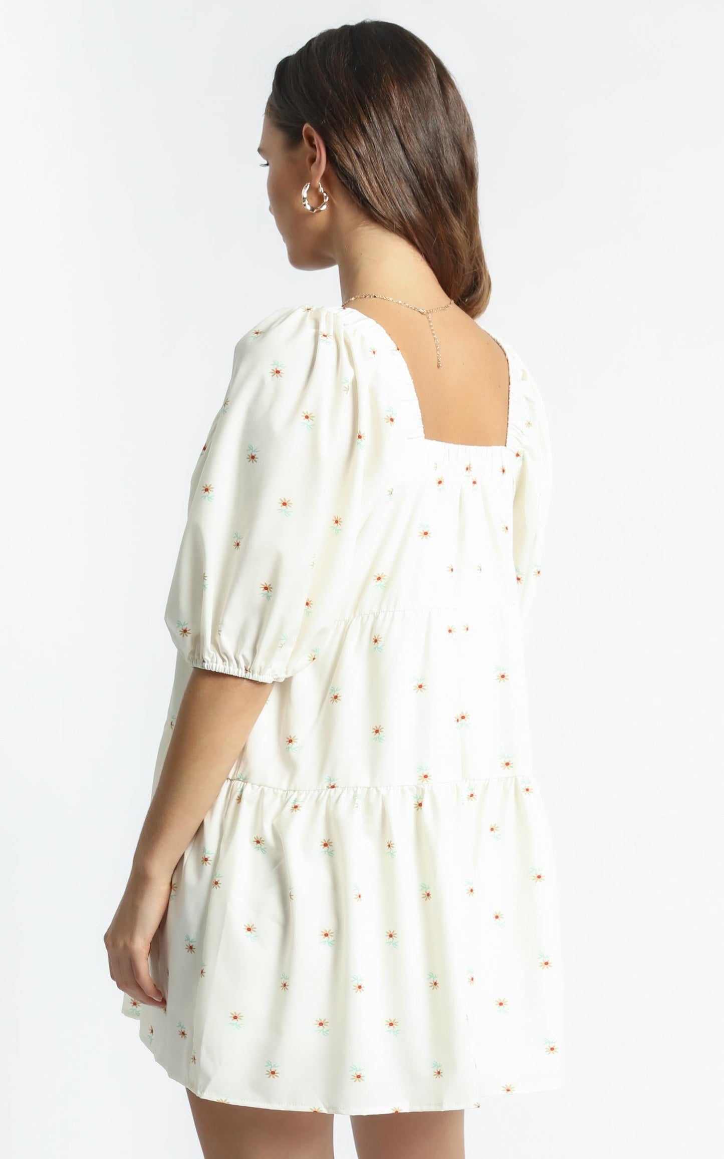 Aimee Dress in White Floral