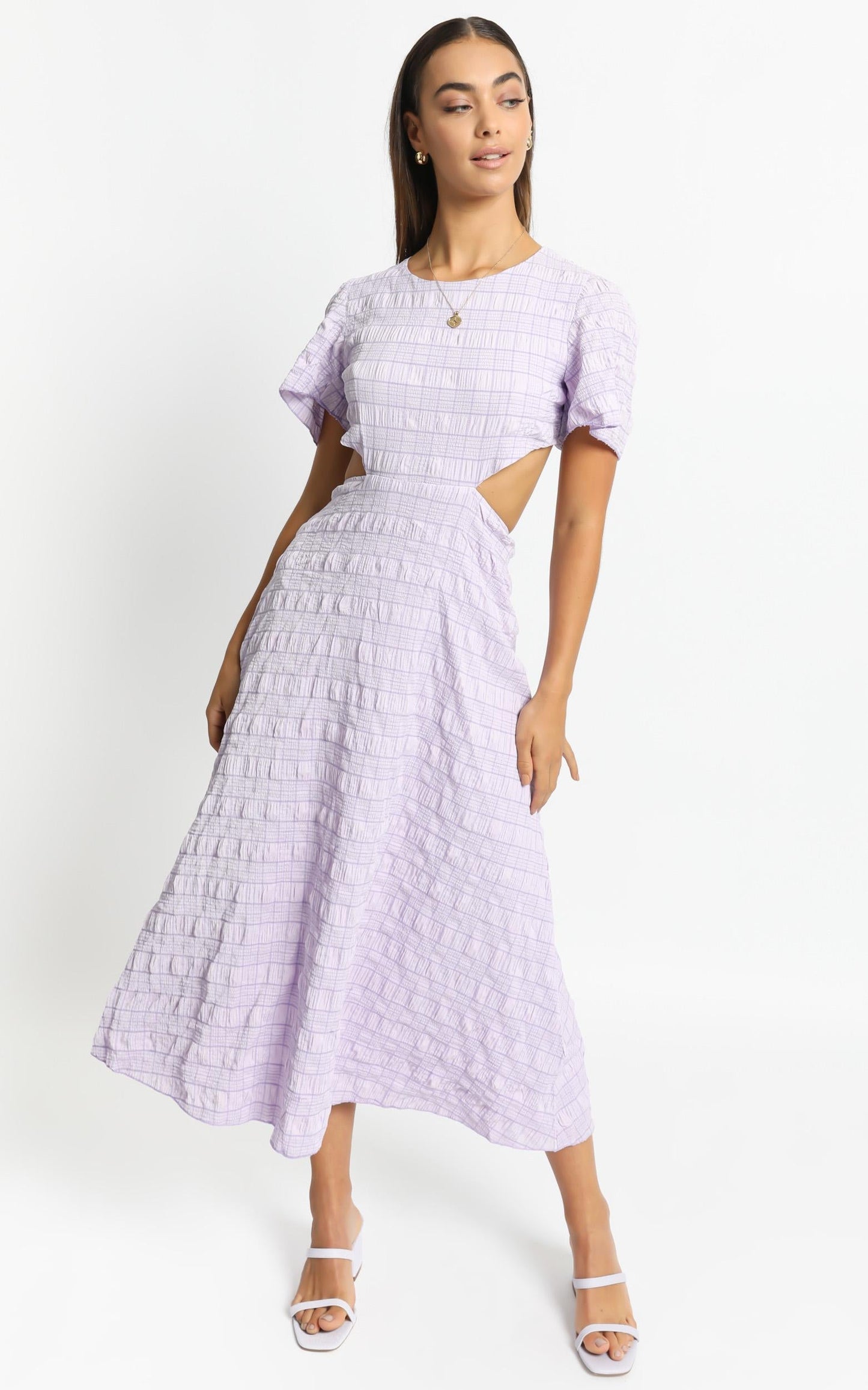 Akara Dress in Lilac Check