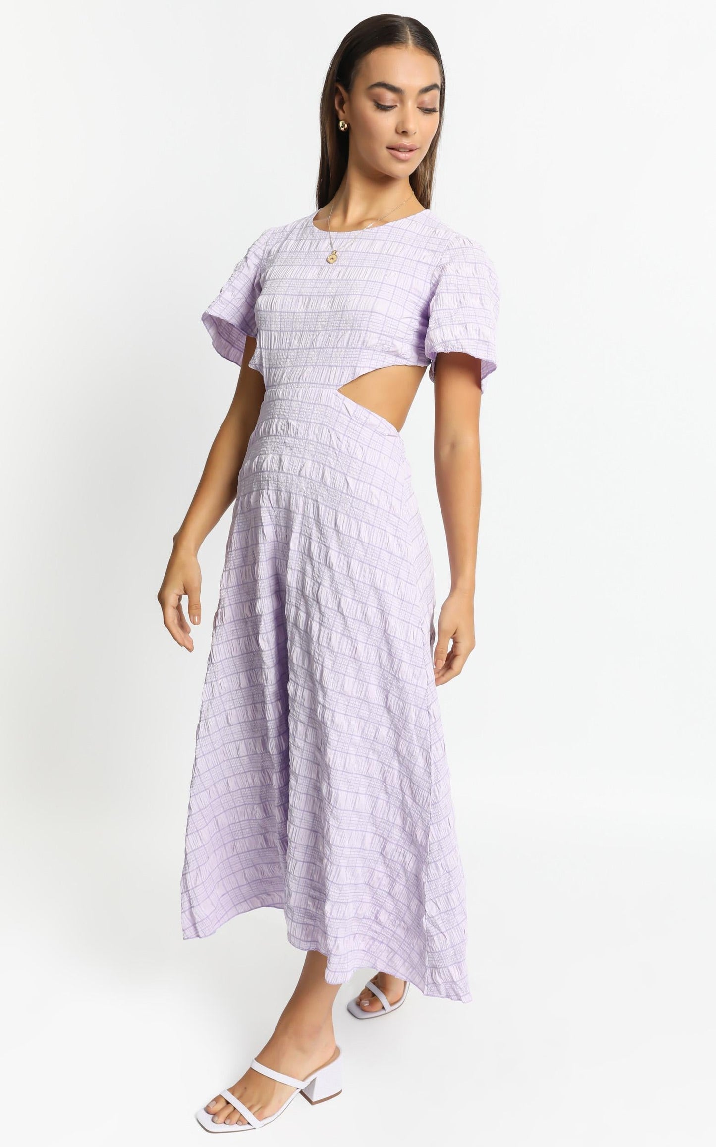 Akara Dress in Lilac Check
