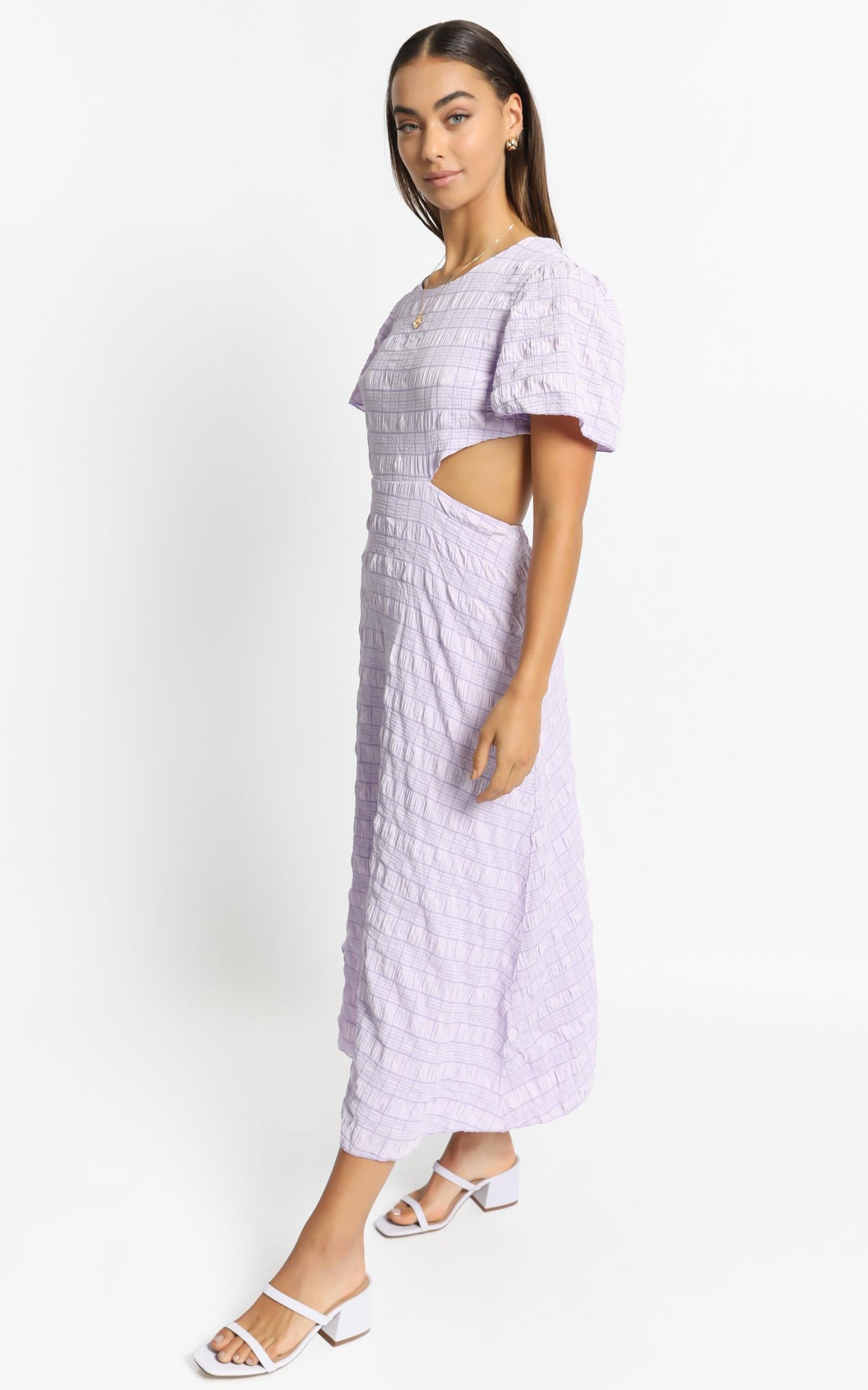 Akara Dress in Lilac Check