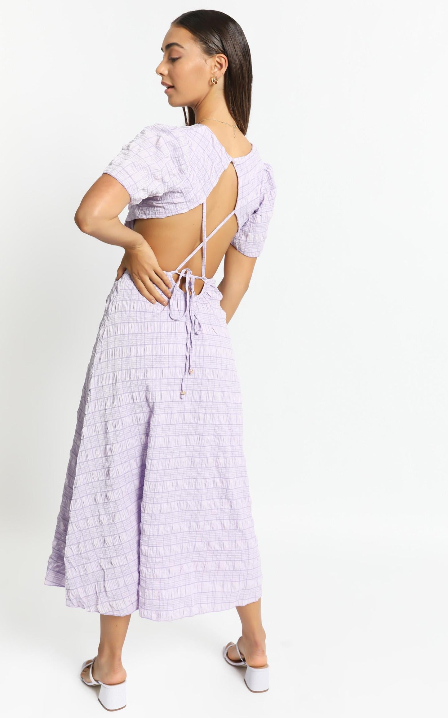 Akara Dress in Lilac Check