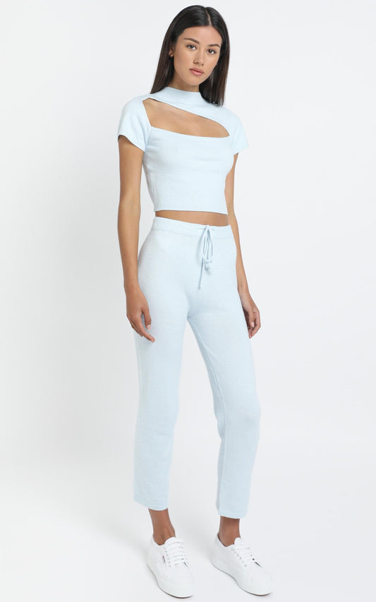 Aleesha Knit Pants in Blue