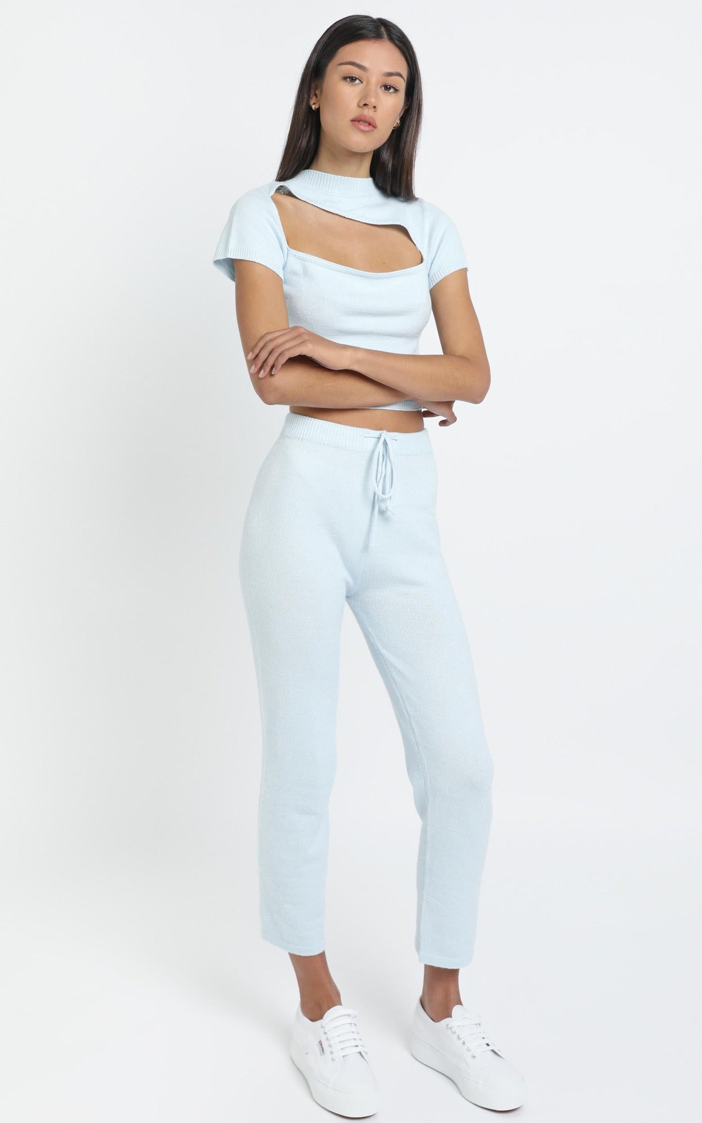 Aleesha Knit Pants in Blue