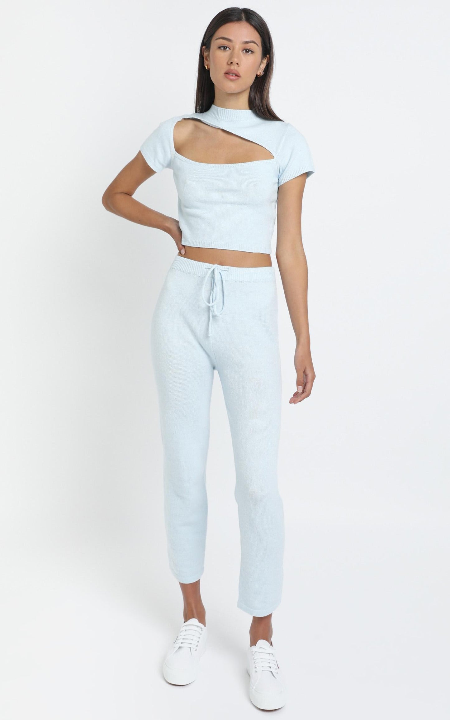 Aleesha Knit Pants in Blue