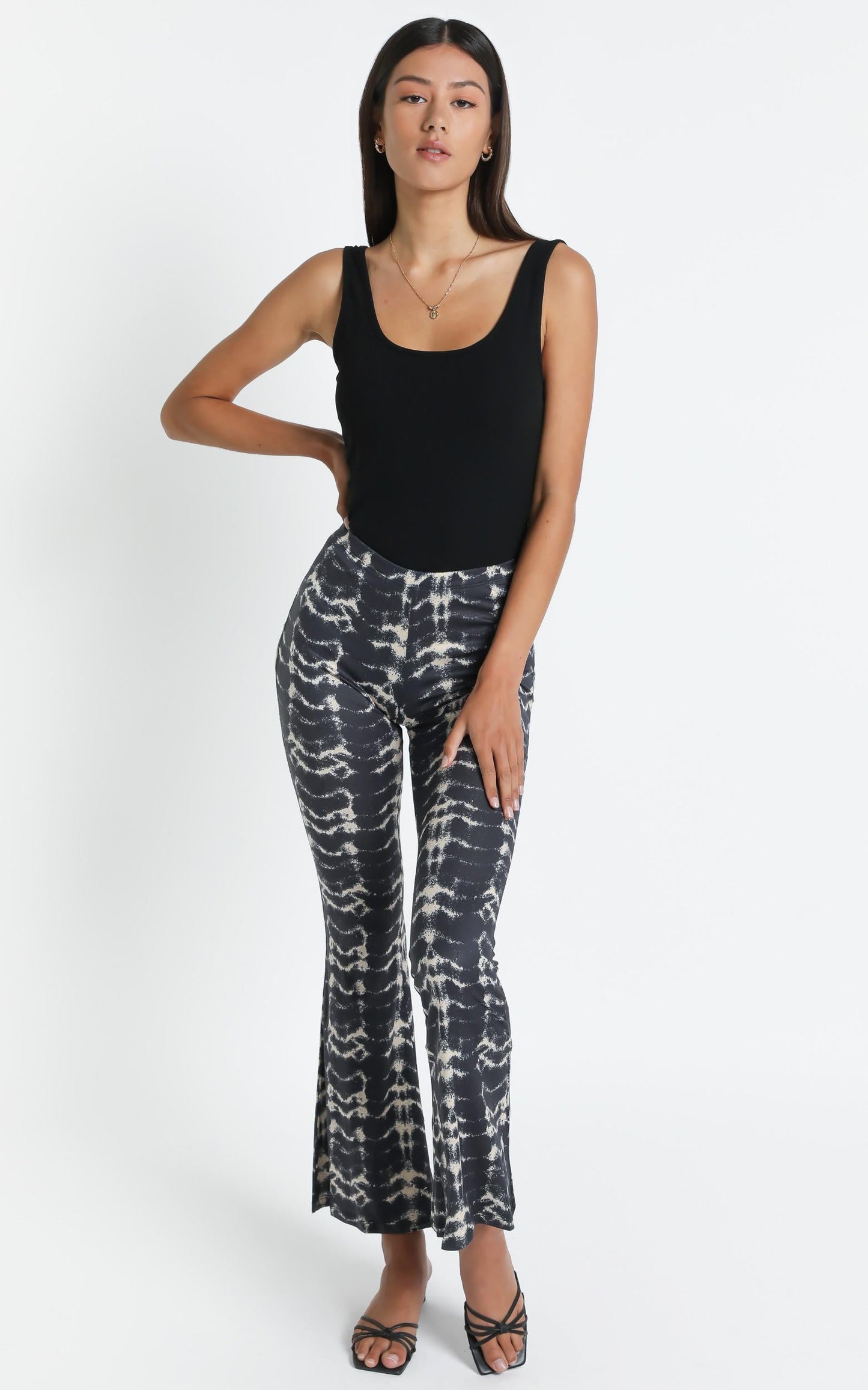 Alexi Flare Pants in Black Print
