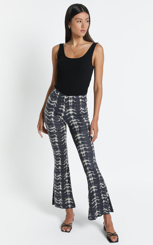 Alexi Flare Pants in Black Print