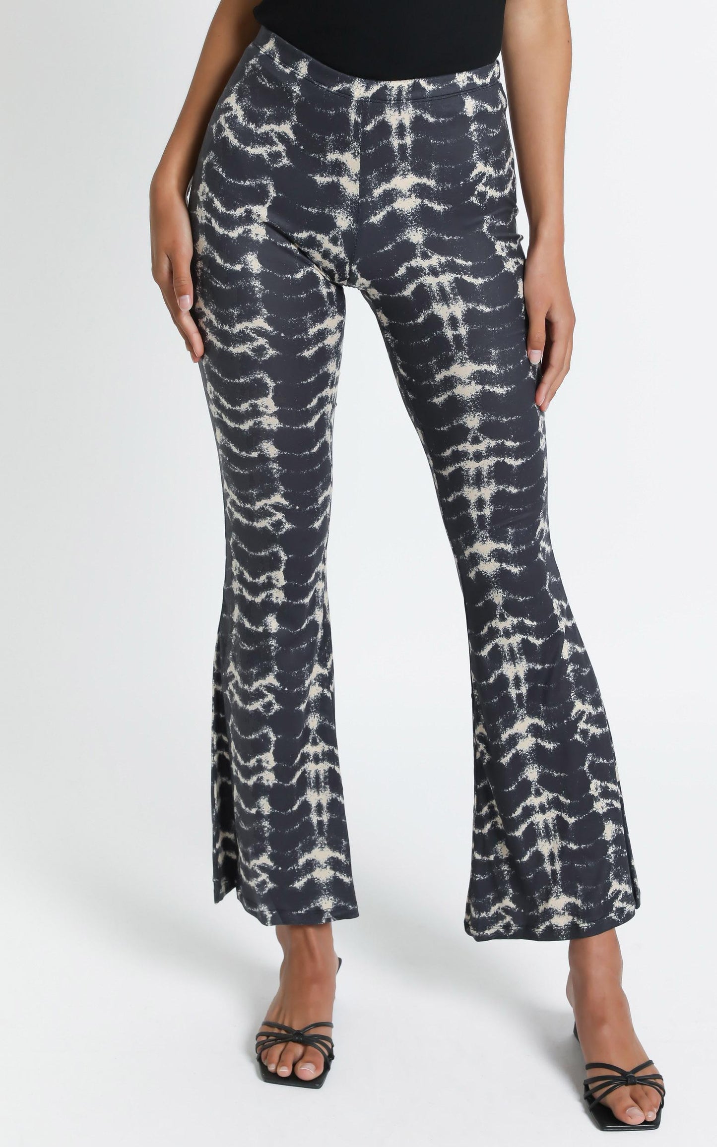 Alexi Flare Pants in Black Print