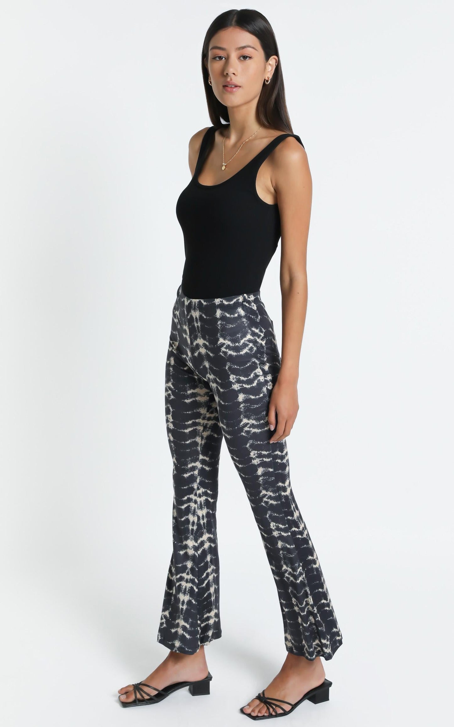 Alexi Flare Pants in Black Print