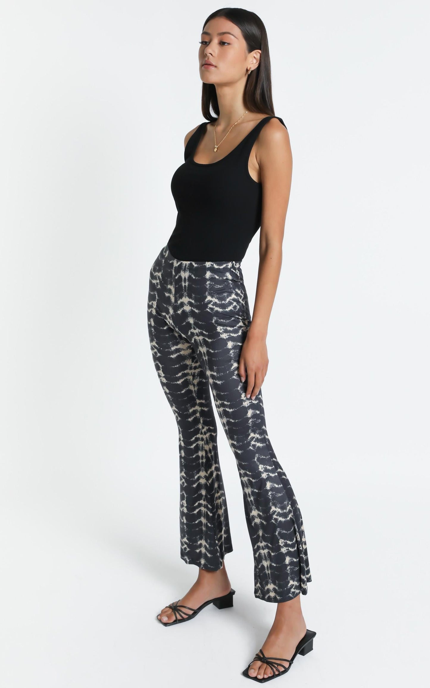 Alexi Flare Pants in Black Print