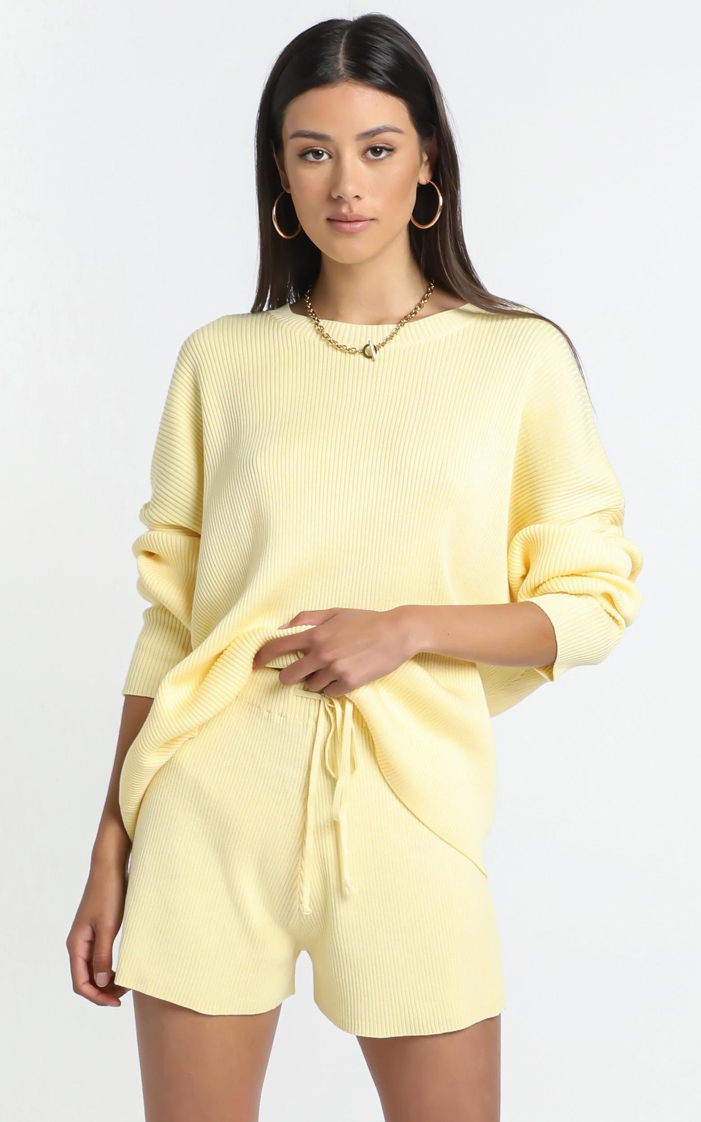 Lullaby Club - Alex Knit Sweater in Lemon