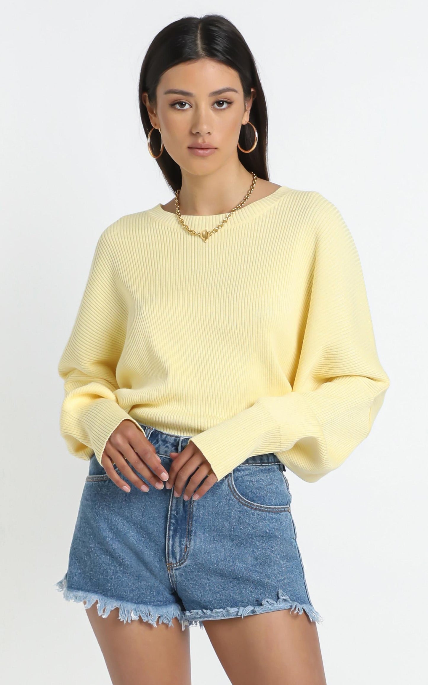 Lullaby Club - Alex Knit Sweater in Lemon