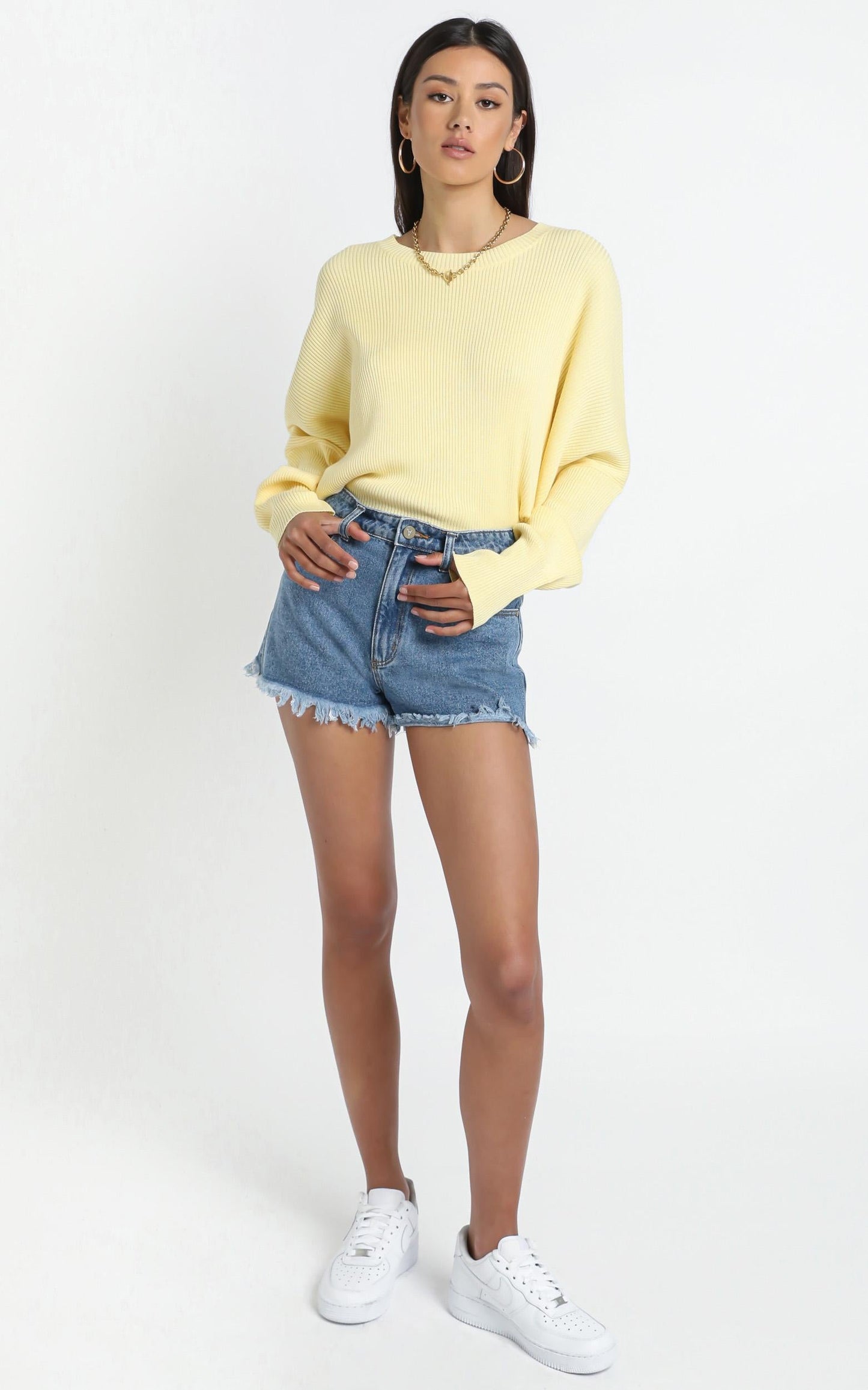 Lullaby Club - Alex Knit Sweater in Lemon