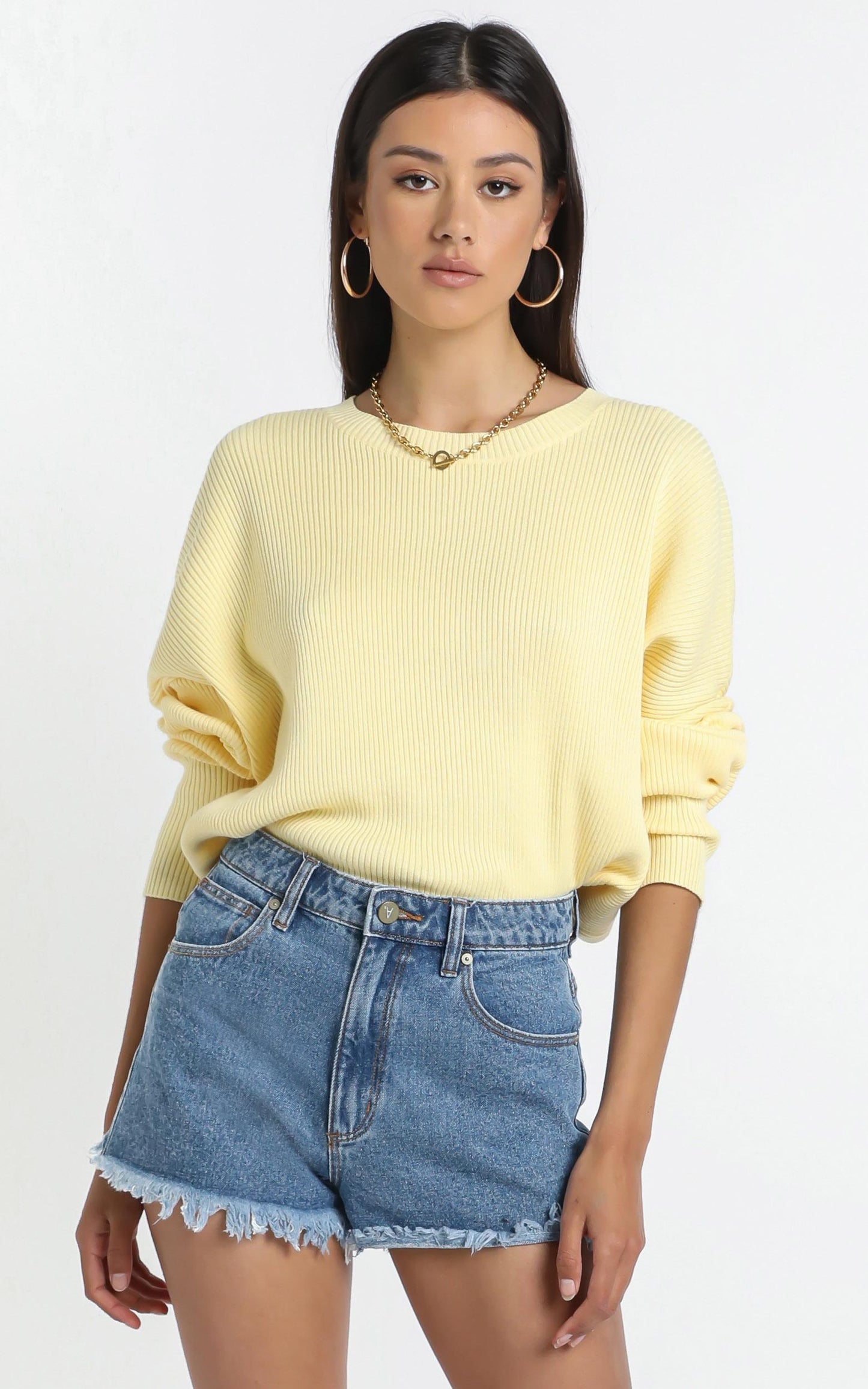 Lullaby Club - Alex Knit Sweater in Lemon