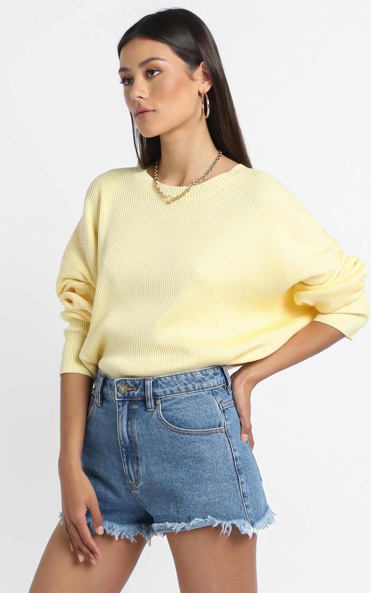 Lullaby Club - Alex Knit Sweater in Lemon