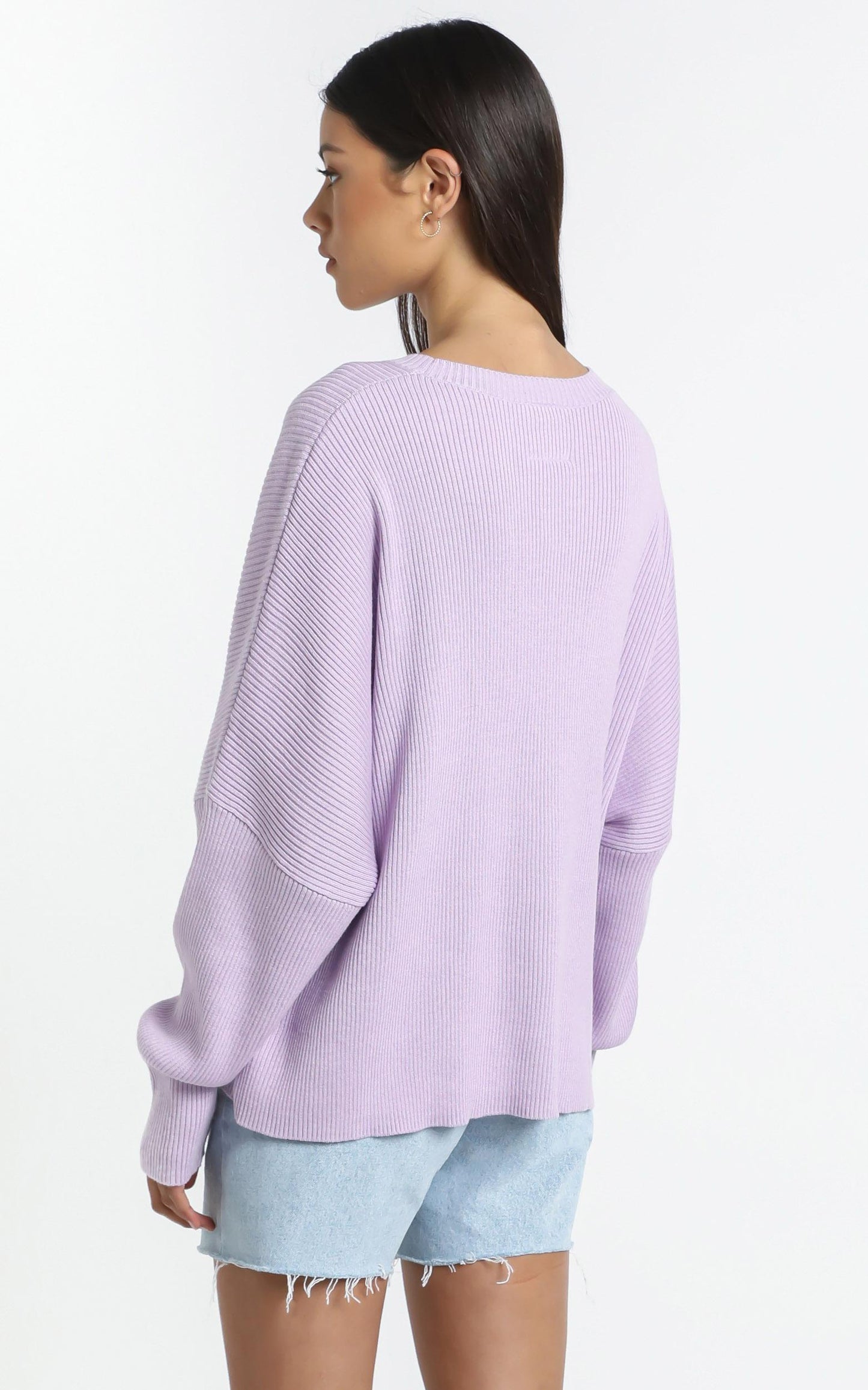 Lullaby Club - Alex Knit Sweater in Periwinkle