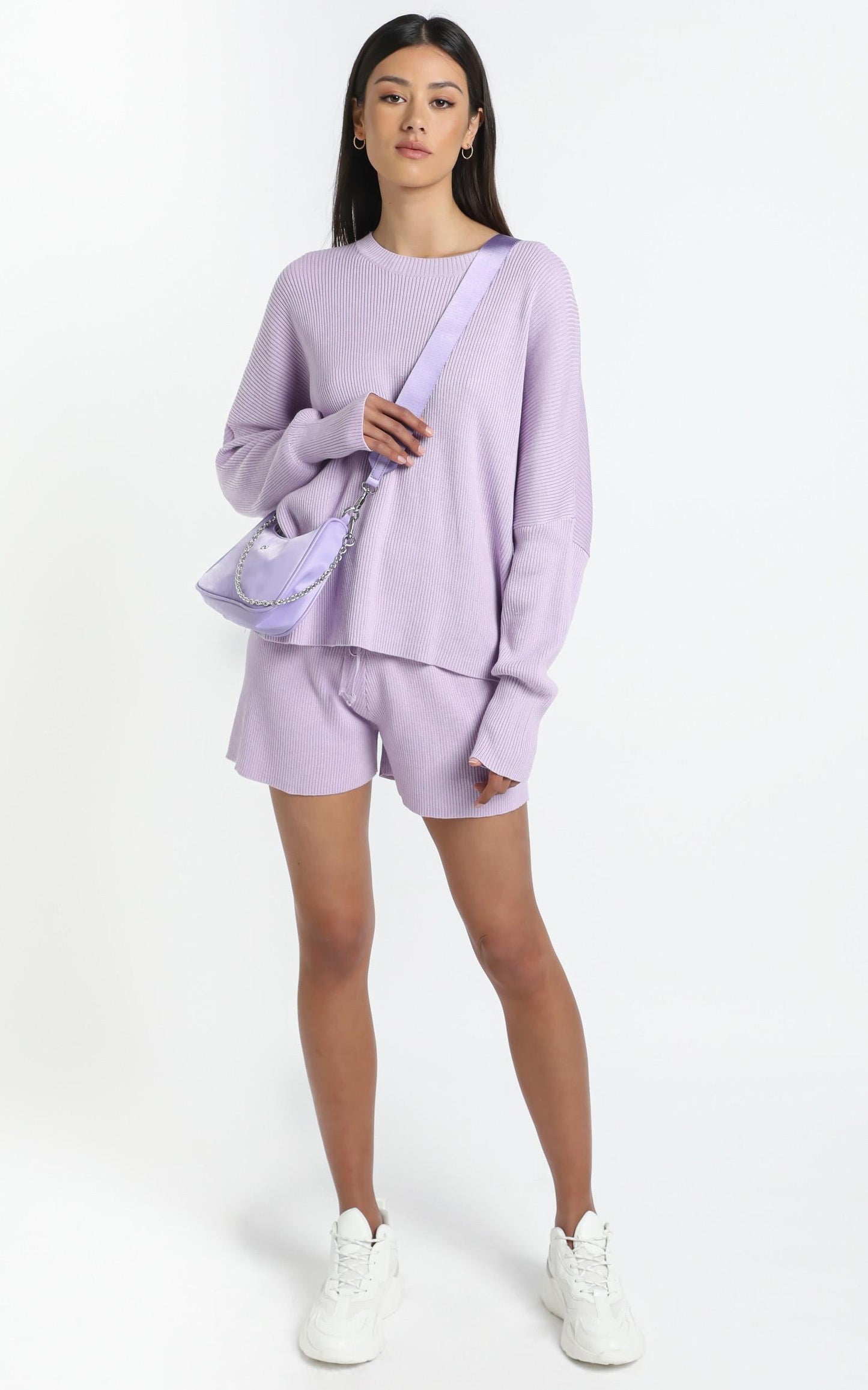 Lullaby Club - Alex Knit Sweater in Periwinkle