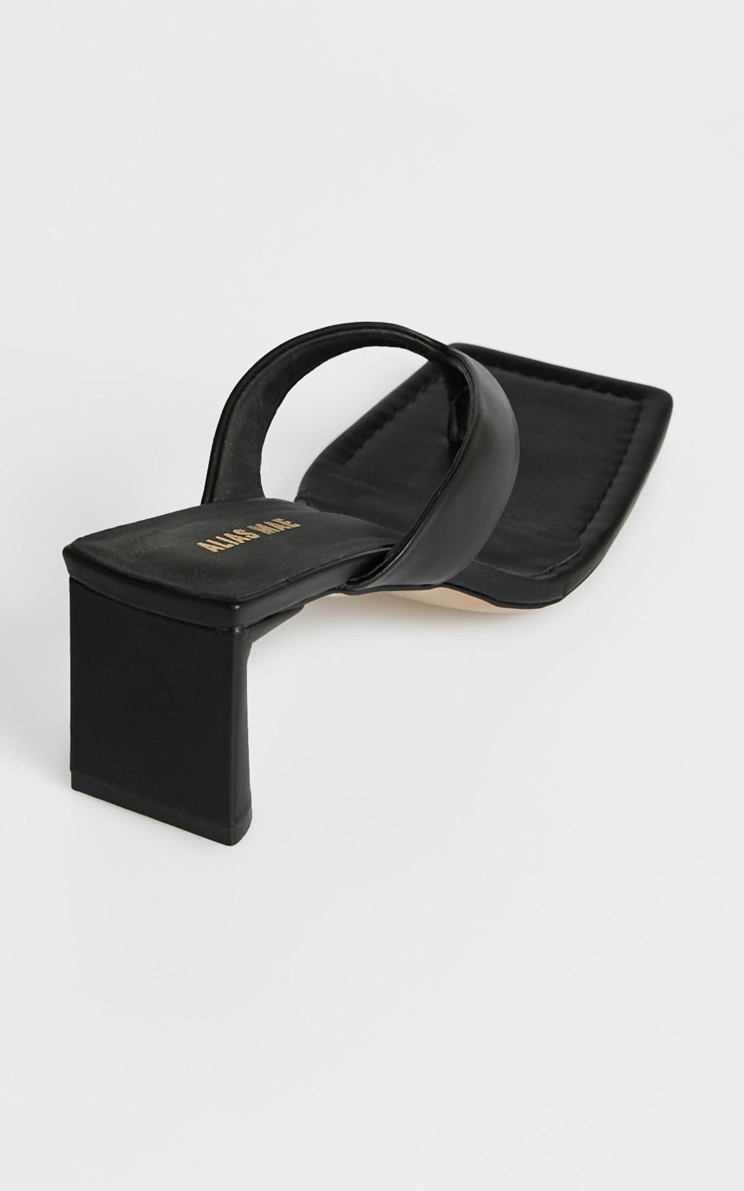 Alias Mae - Noah Sandals in Black Kid Leather