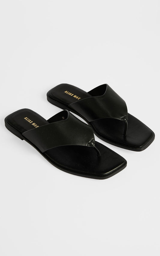 Alias Mae - Tuesday Sandals in Black Kid Leather
