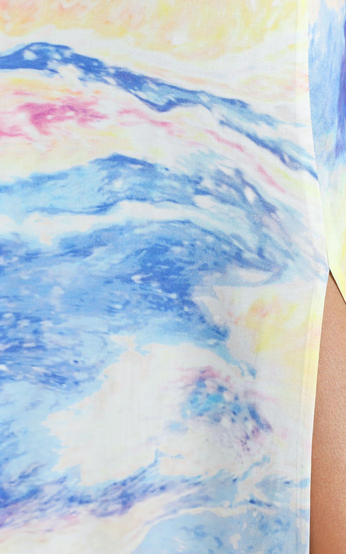 Cools Club - A Line Split Midi Skirt in Ocean Glitter