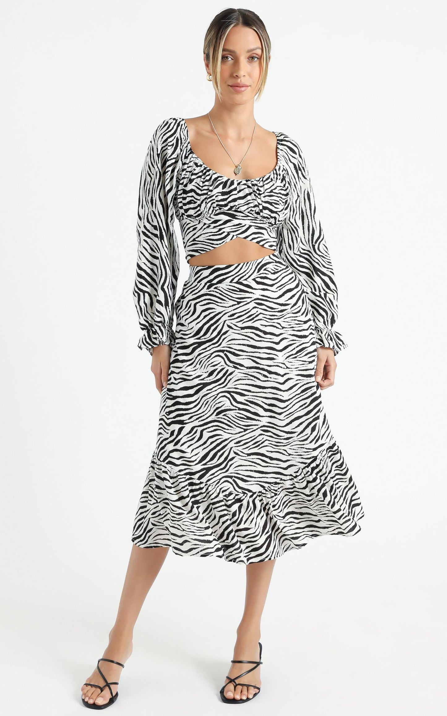 Alissia Two Piece Set in Zebra Print
