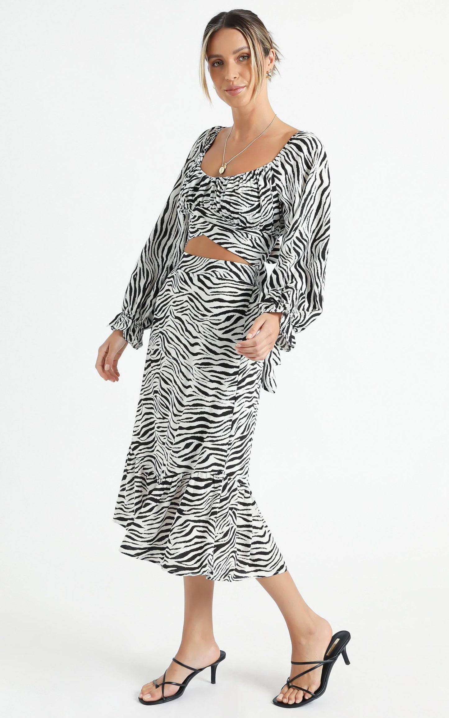 Alissia Two Piece Set in Zebra Print