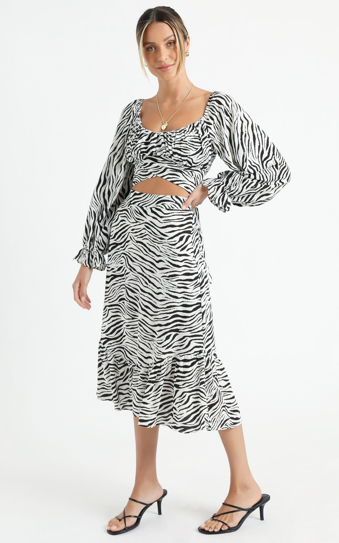 Alissia Two Piece Set in Zebra Print