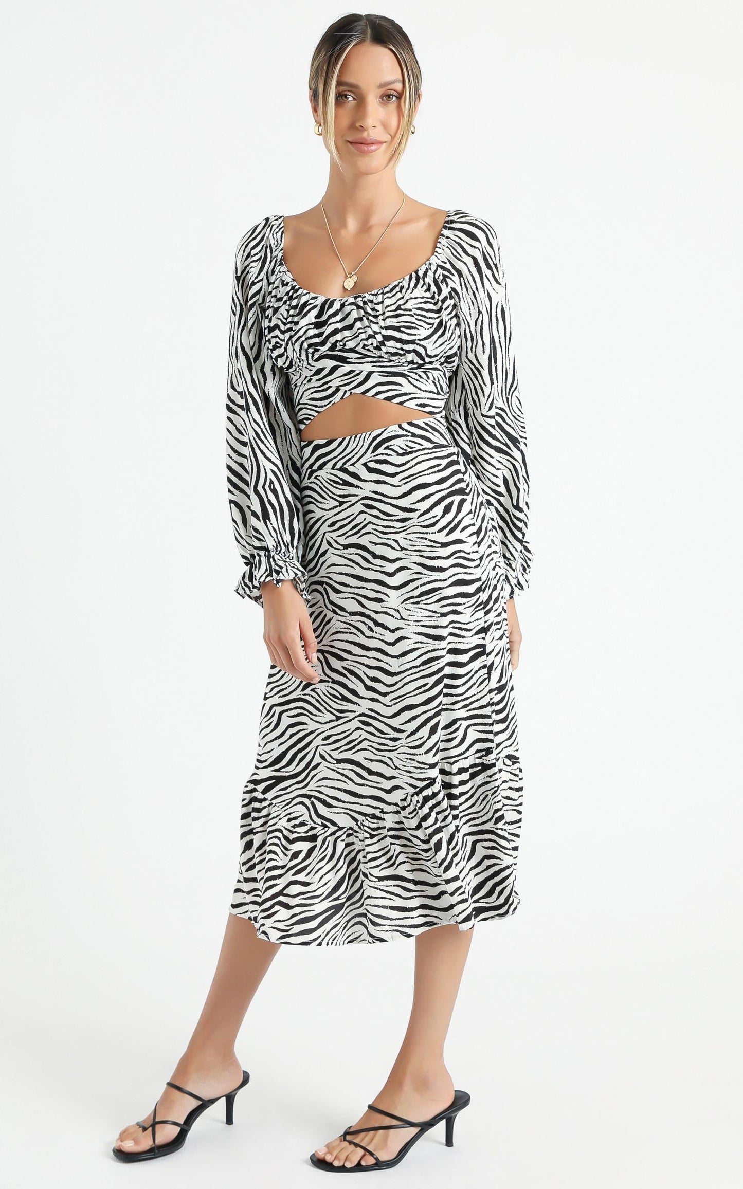 Alissia Two Piece Set in Zebra Print