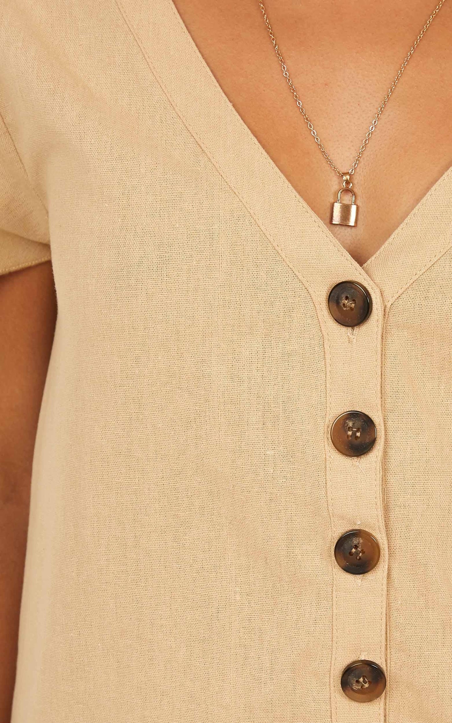 All Together Dress In Beige Linen Look