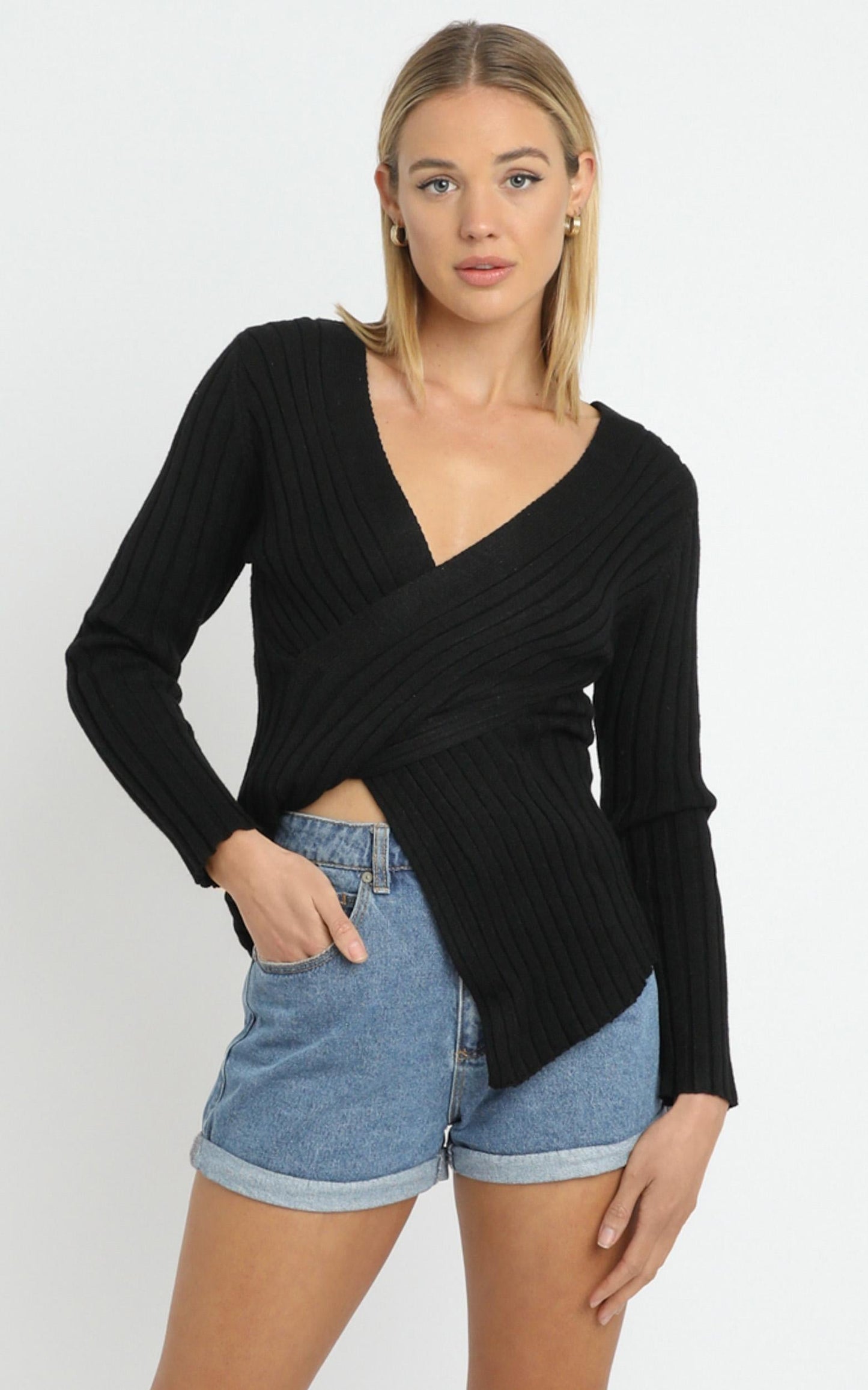 Alpha Knit Top in Black