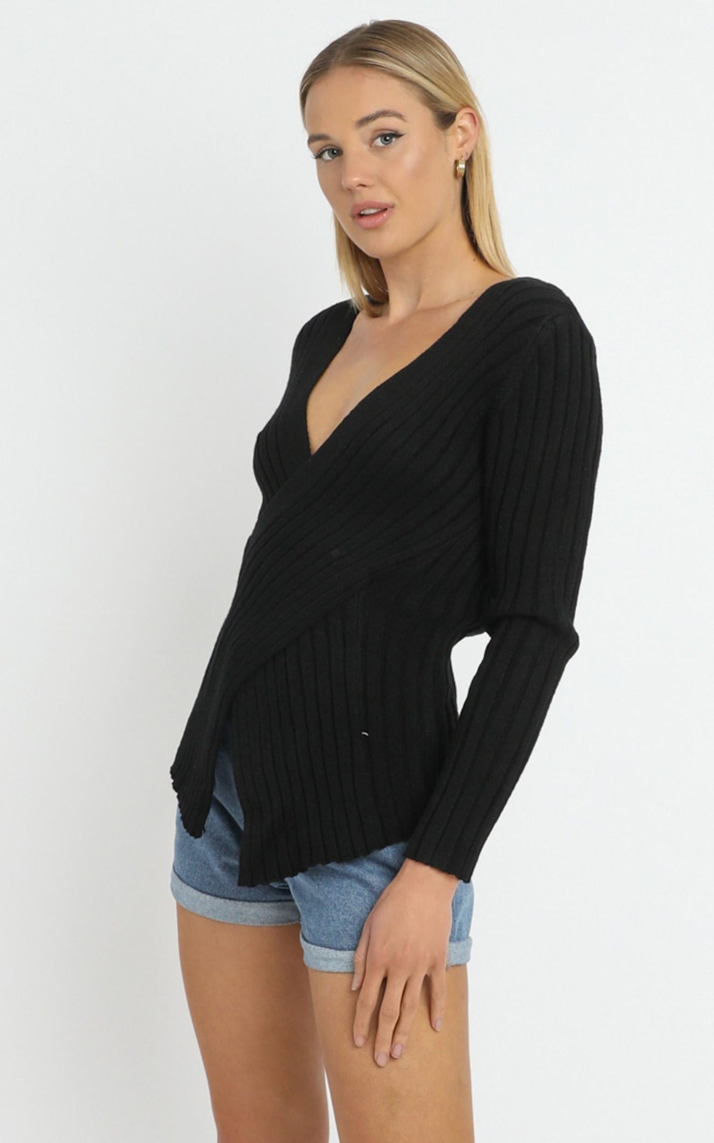 Alpha Knit Top in Black