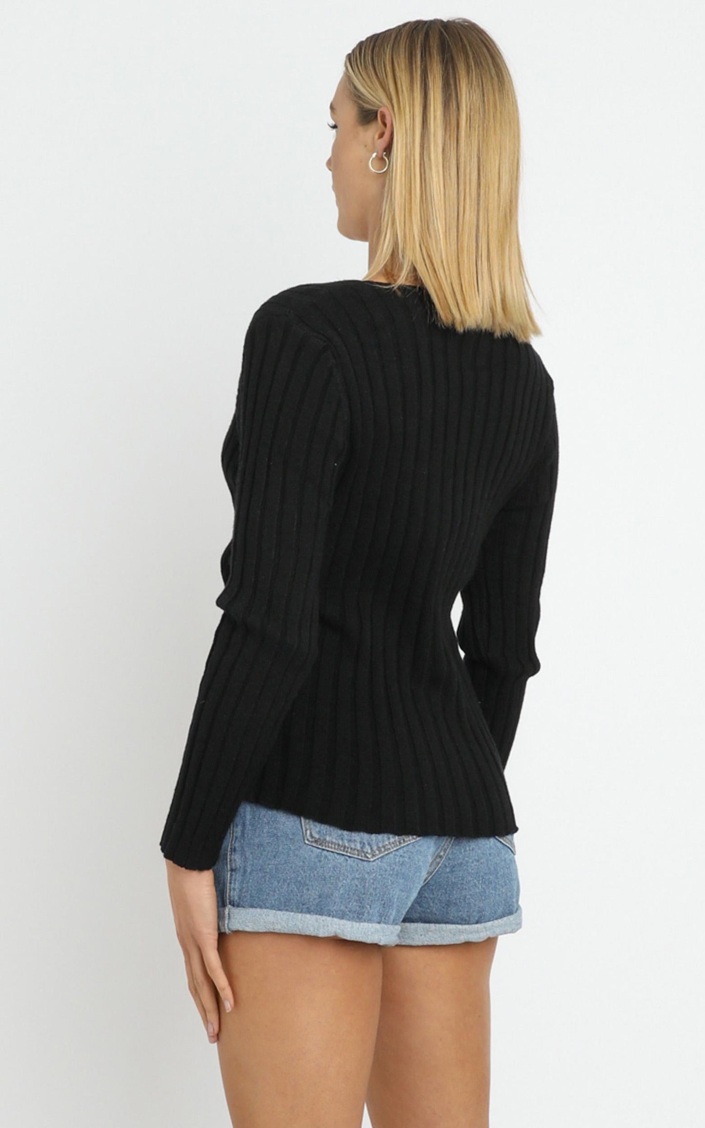 Alpha Knit Top in Black