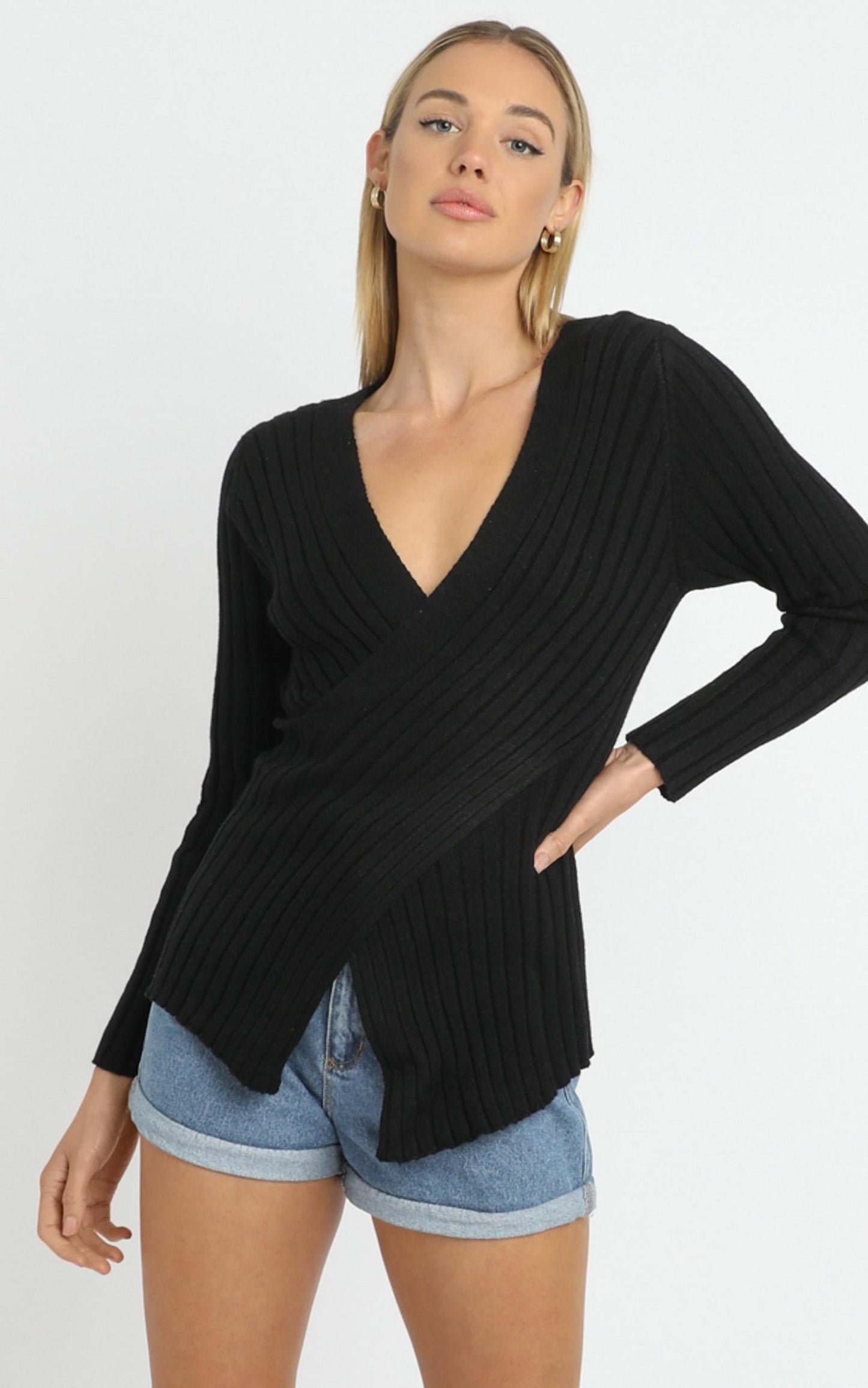 Alpha Knit Top in Black