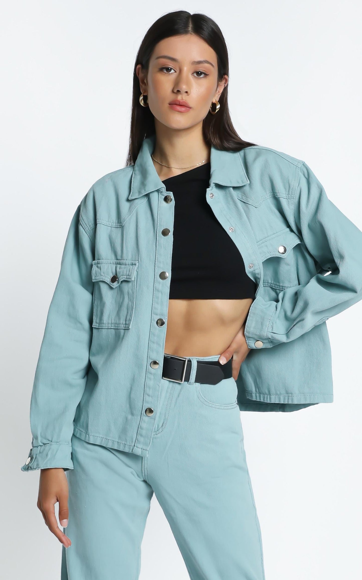Alyssandra Denim Jacket in Sage