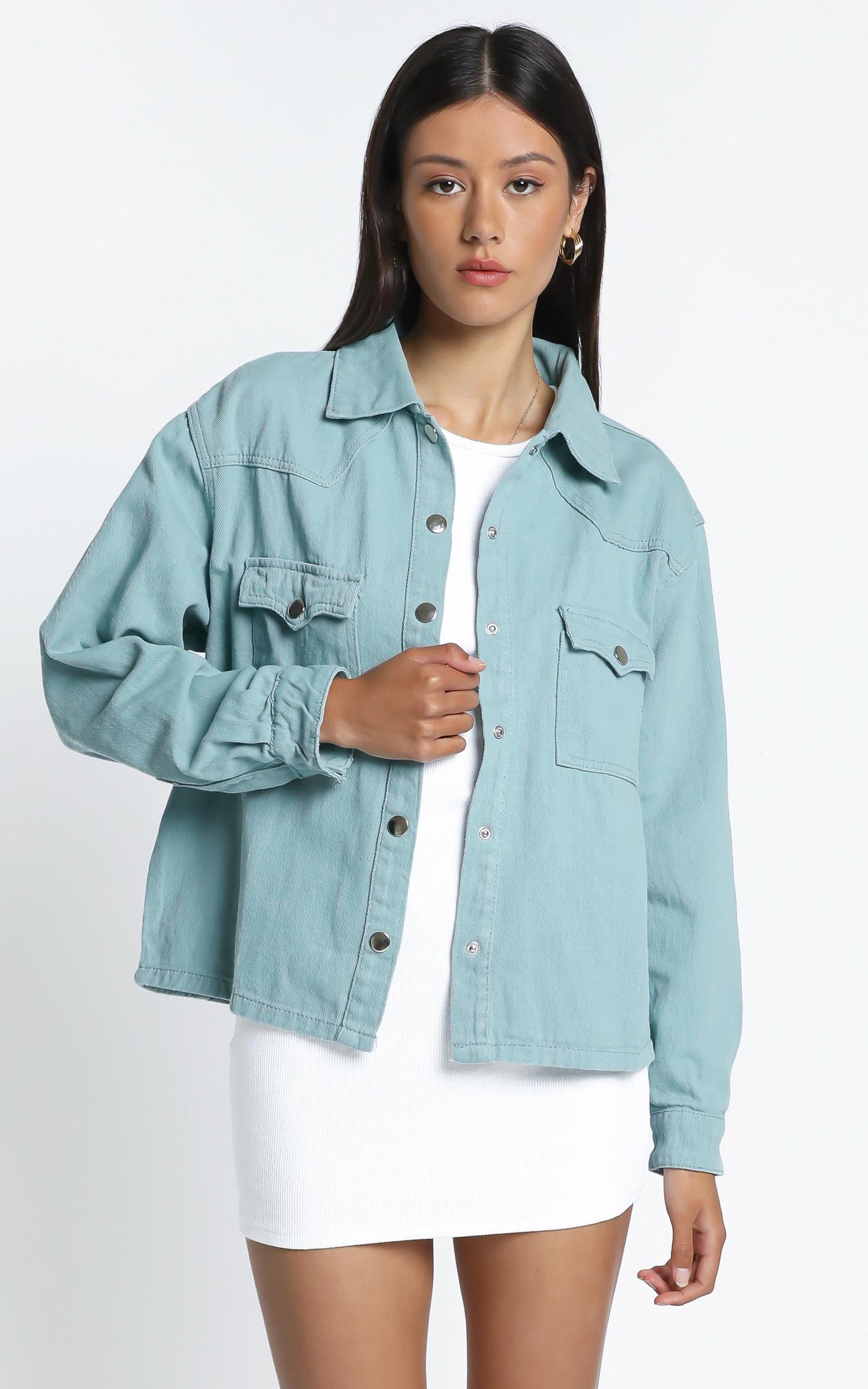 Alyssandra Denim Jacket in Sage