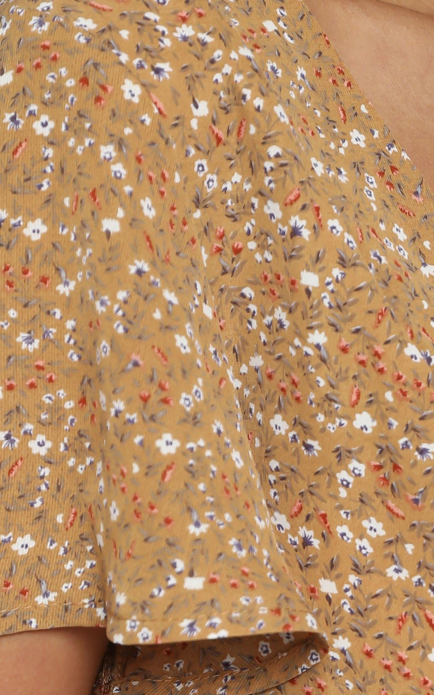 Amara Midi Dress in Mustard Floral
