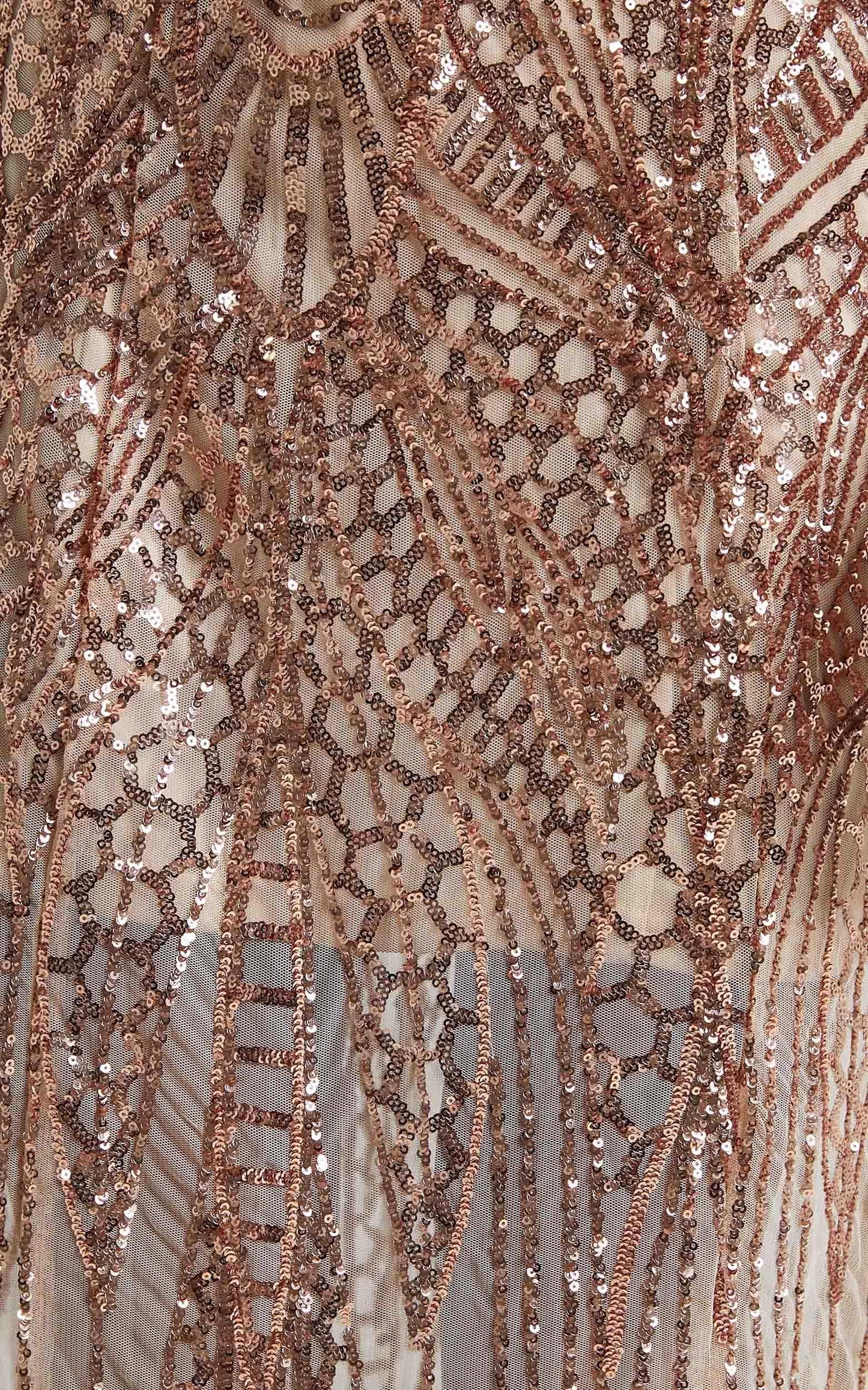 American Hero Maxi Dress in Rose Gold Sequin