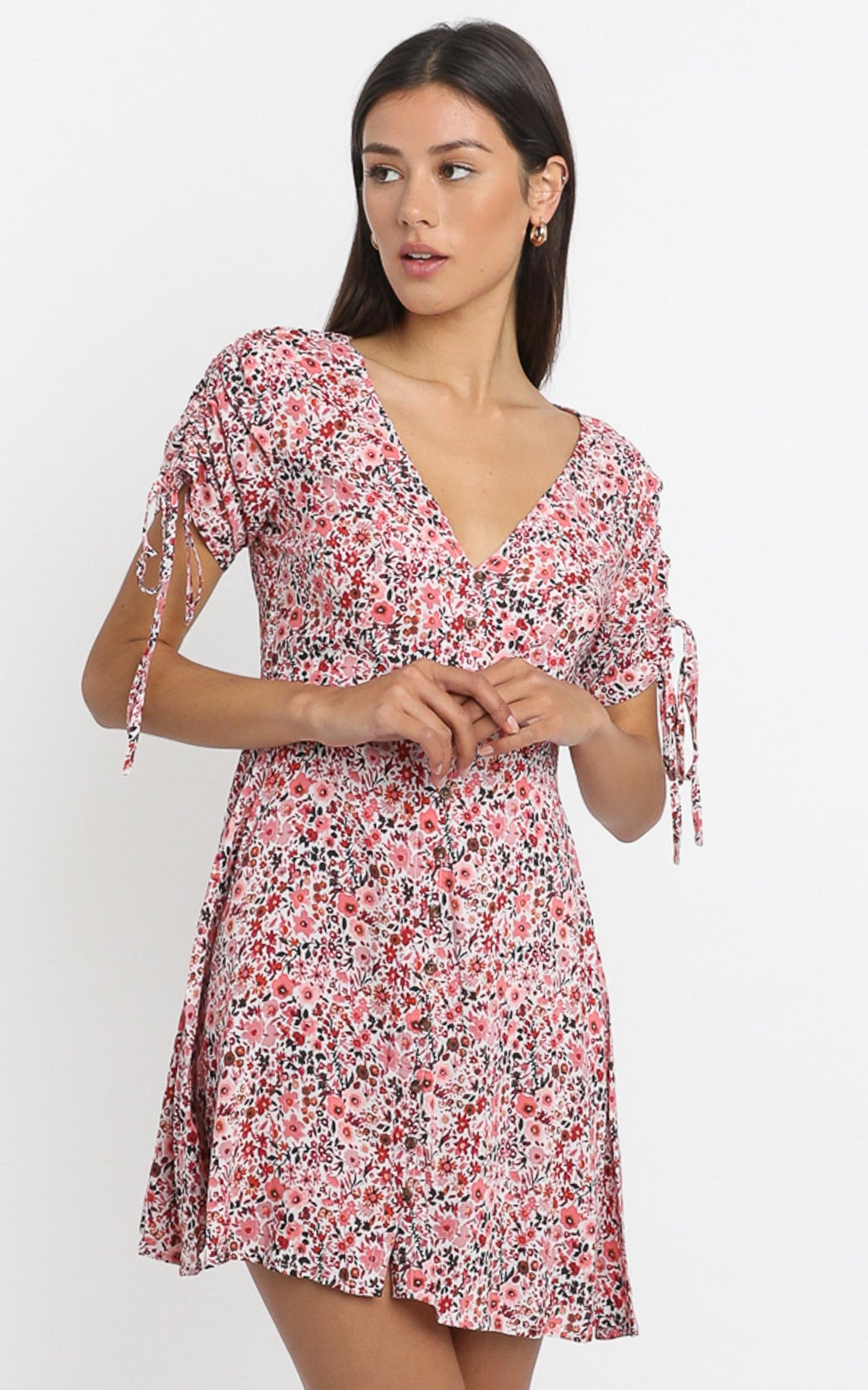 Amira Dress in Pink Floral
