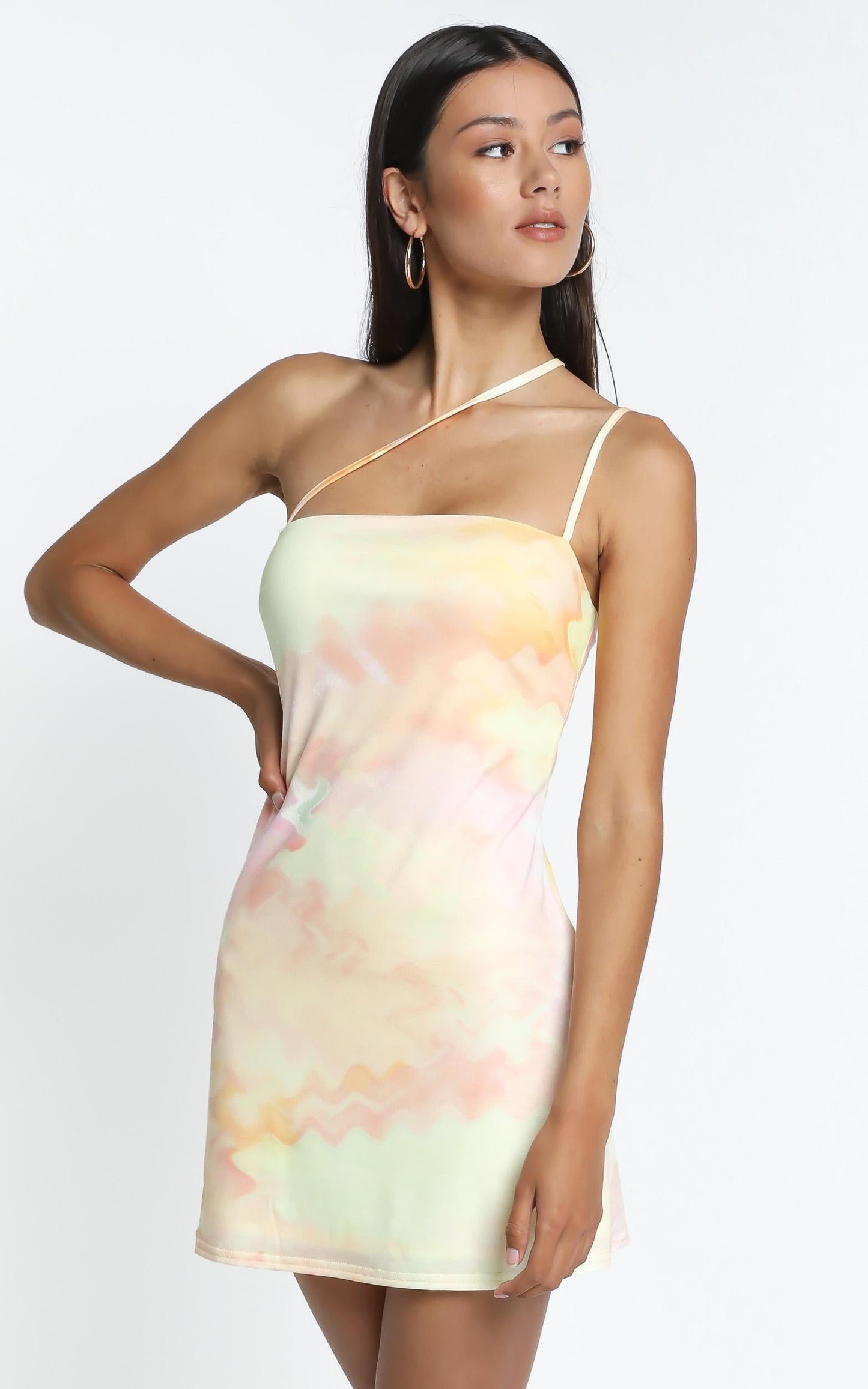 Anastasia Slip dress in Yellow Tie Dye