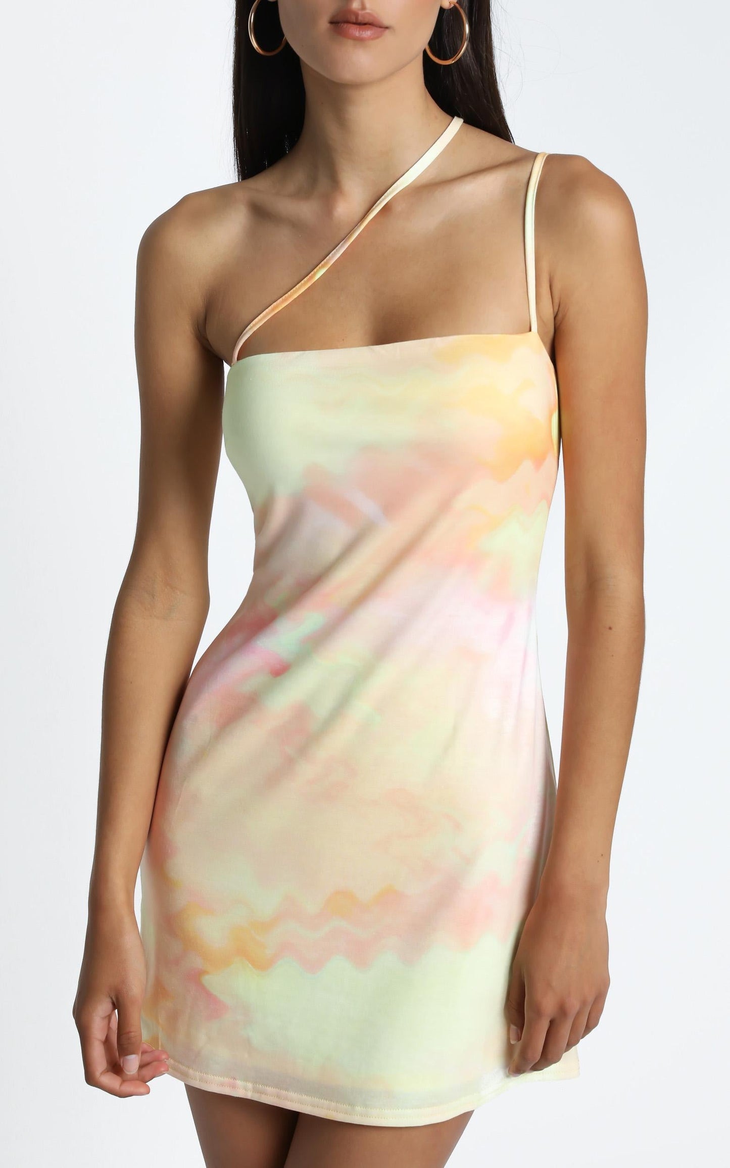 Anastasia Slip dress in Yellow Tie Dye