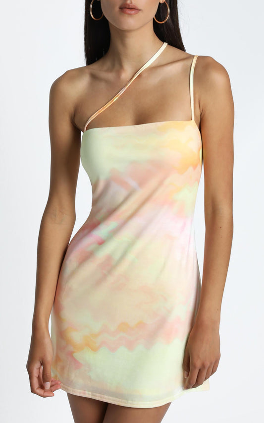 Anastasia Slip dress in Yellow Tie Dye