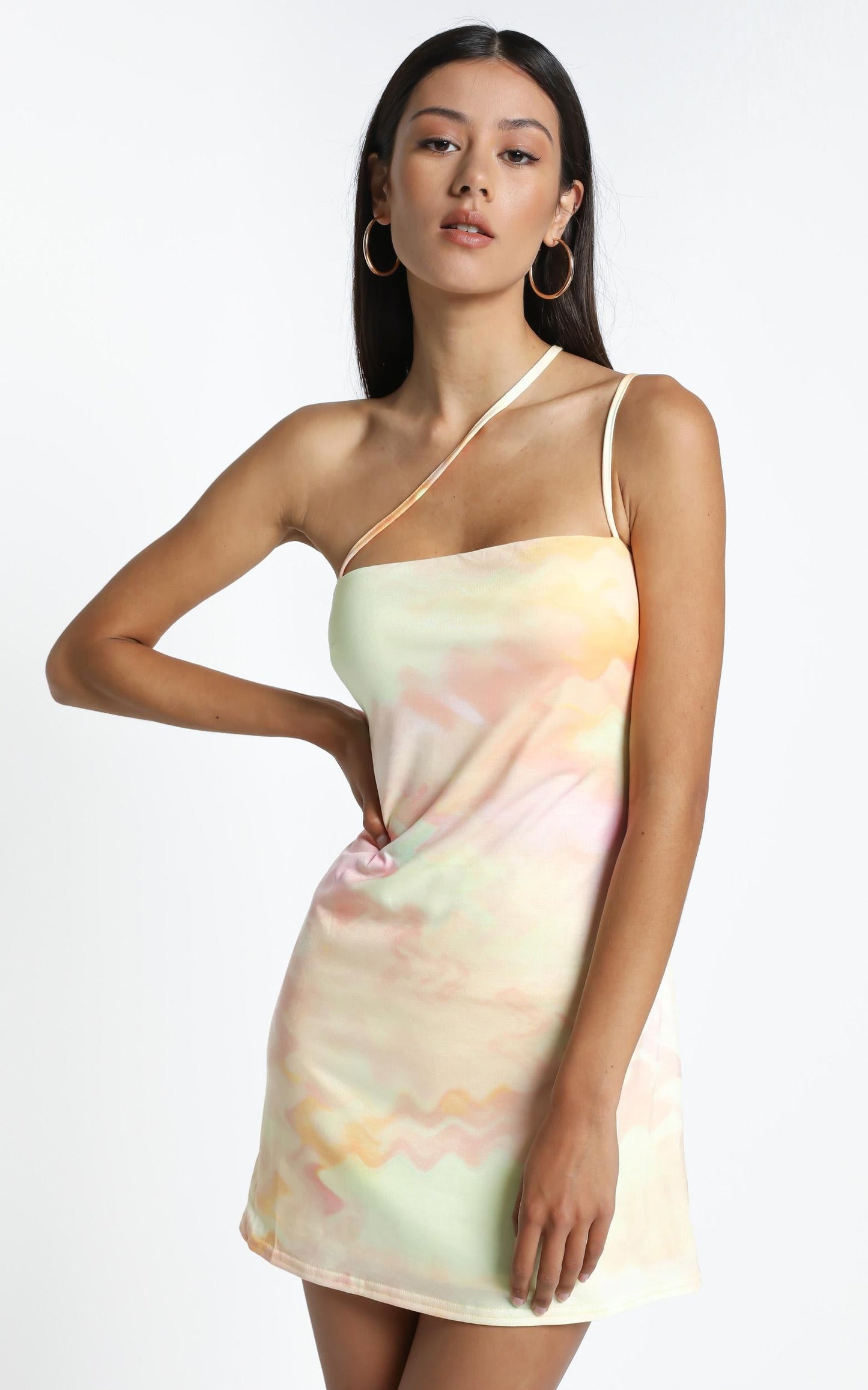 Anastasia Slip dress in Yellow Tie Dye