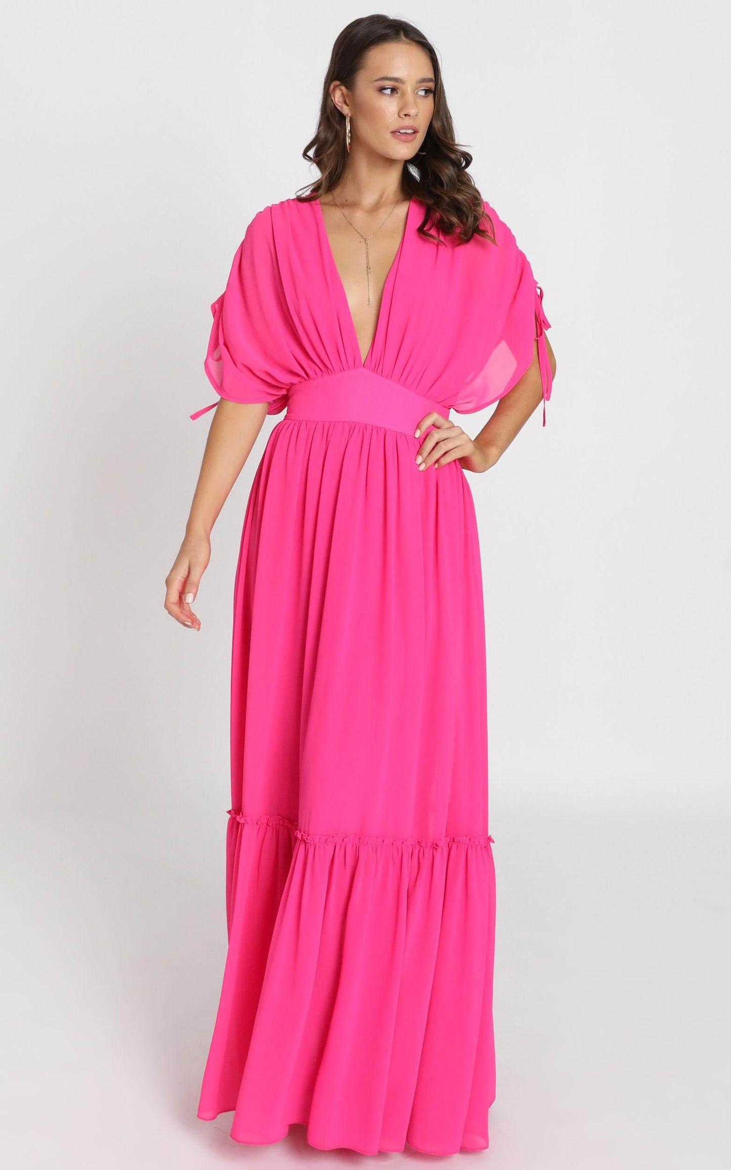 Angelic Dream Maxi Dress In hot pink