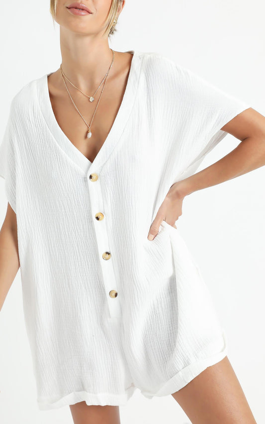 Angelie Playsuit in White
