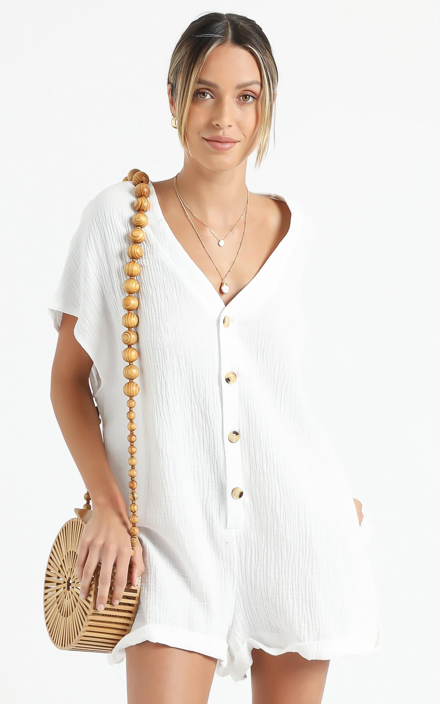 Angelie Playsuit in White