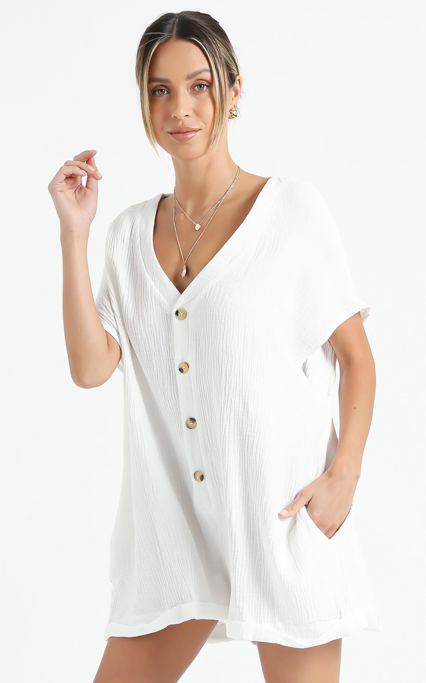 Angelie Playsuit in White
