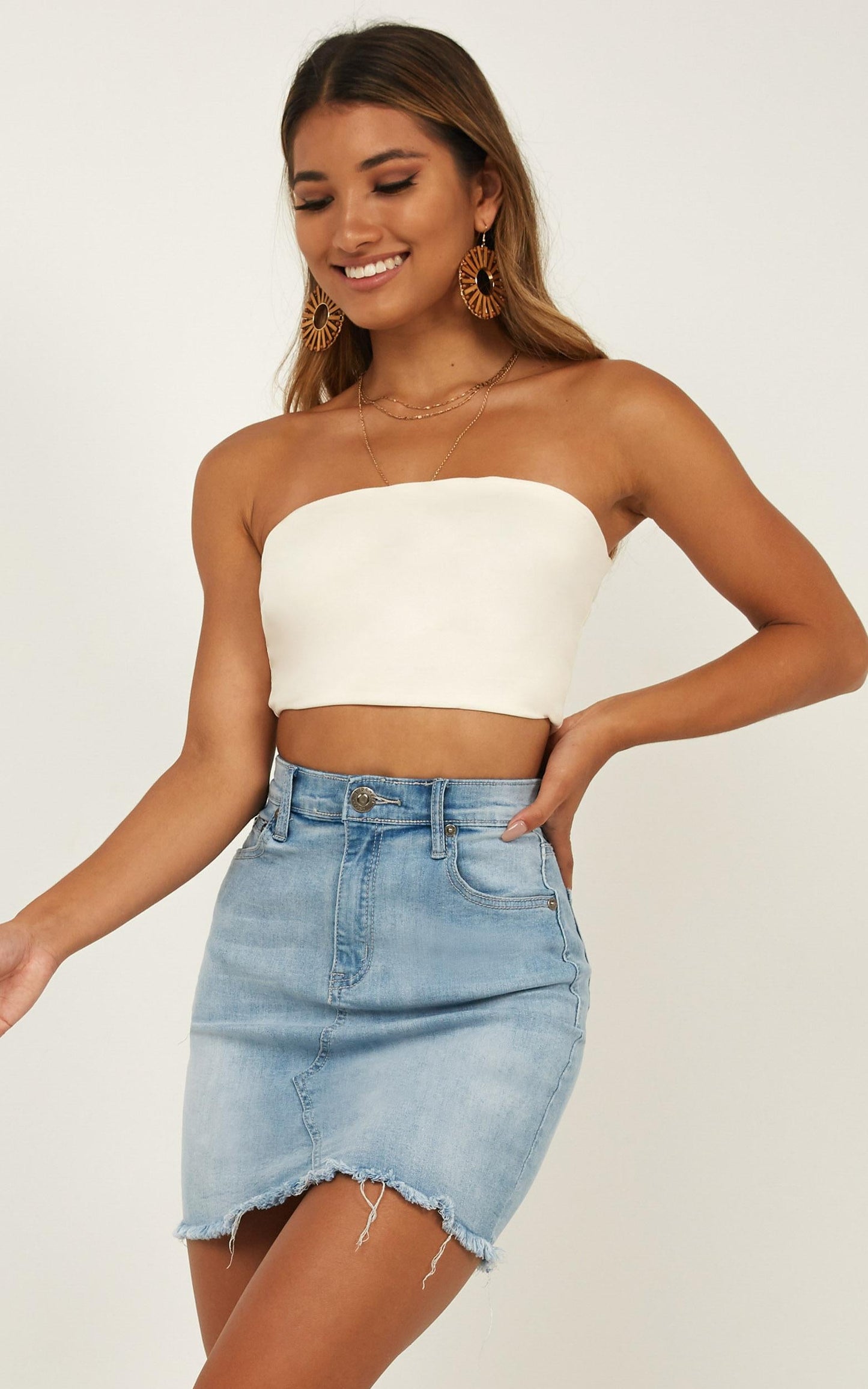 Animation Crop Top In Cream