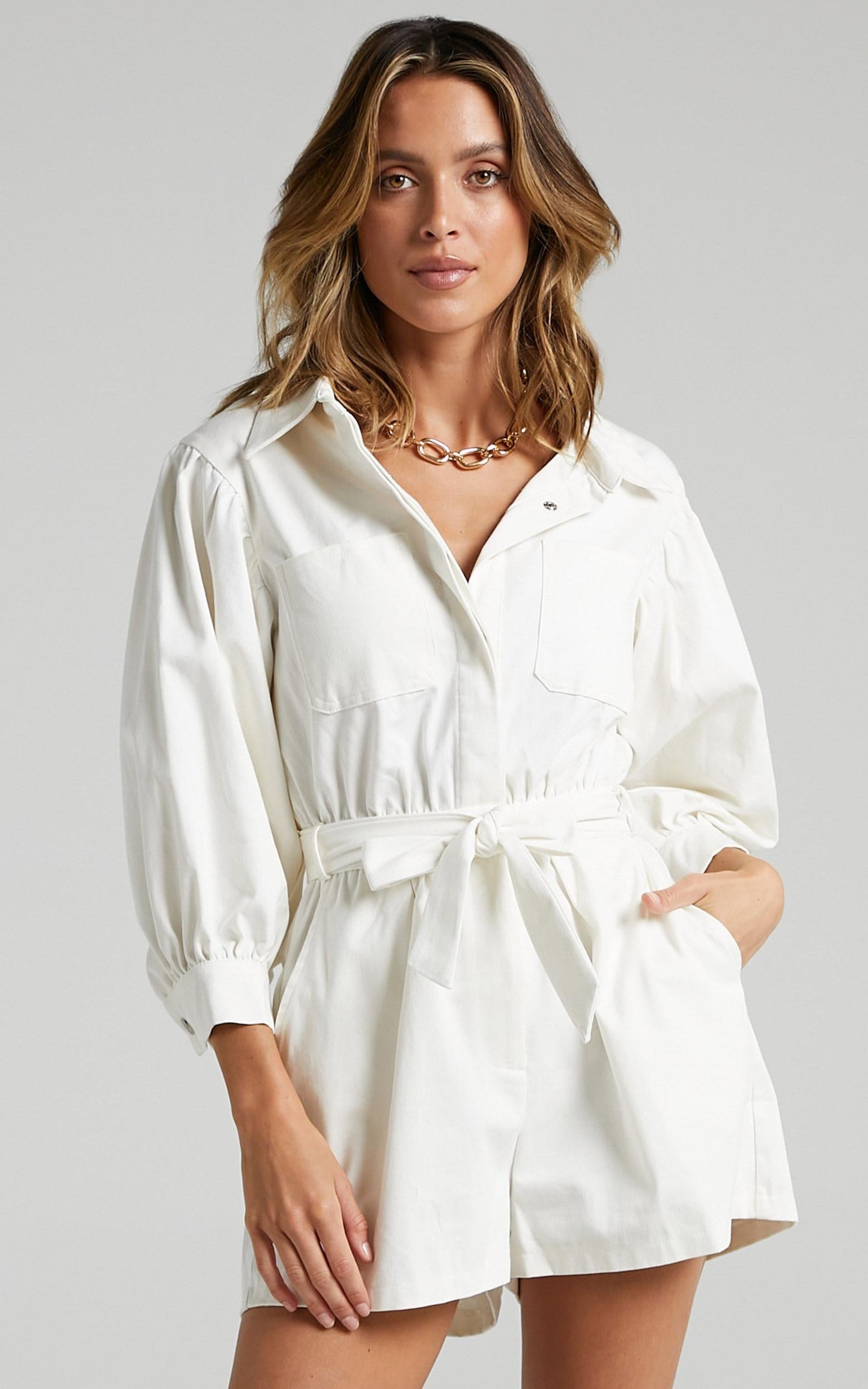Aoko Playsuit in White