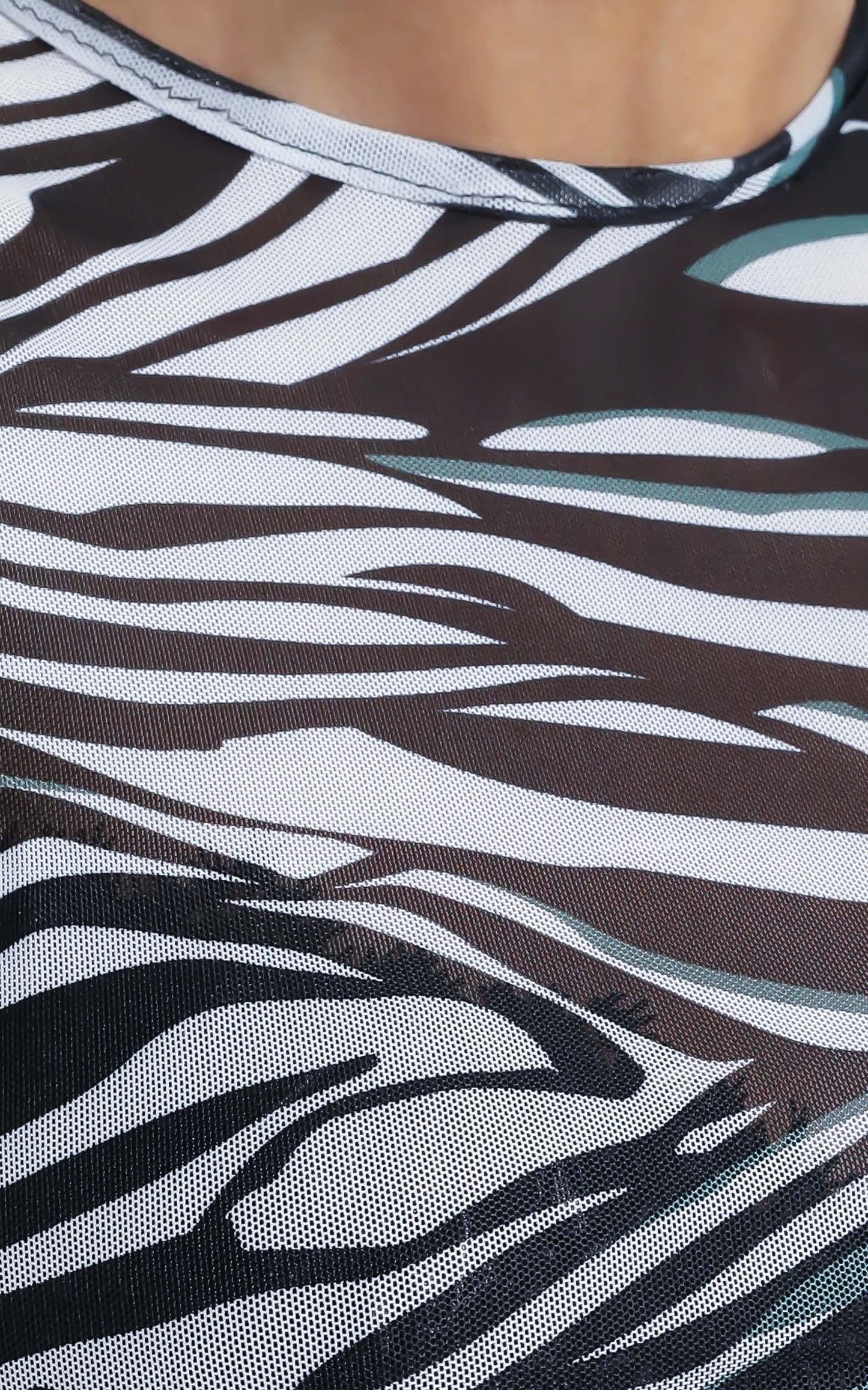 Ariella Mesh Top in Zebra Print