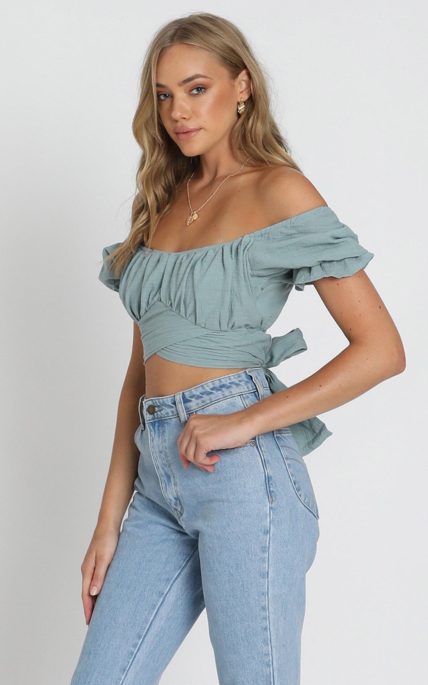 Arielle Crop Top in Sage