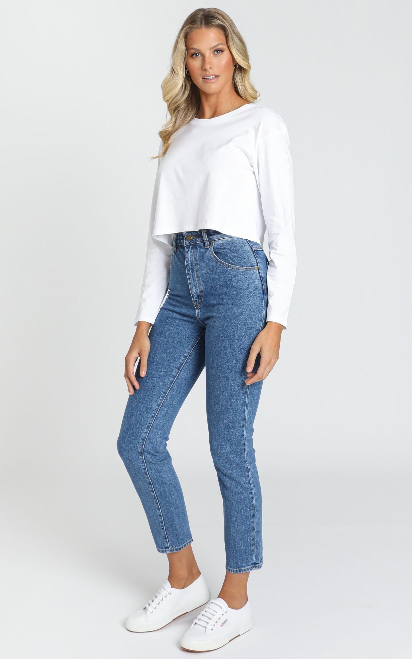 AS Colour - Crop LS Tee in White